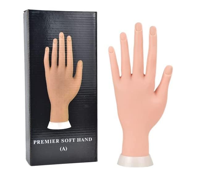 Professional Acrylic Nail Practice Hand - Flexible & Bendable Mannequin Hand for Nail Art Training, Perfect for Beginners & Salon Practice (1PC) | Ideal for Home Practice, Nail School & Professional Manicurists