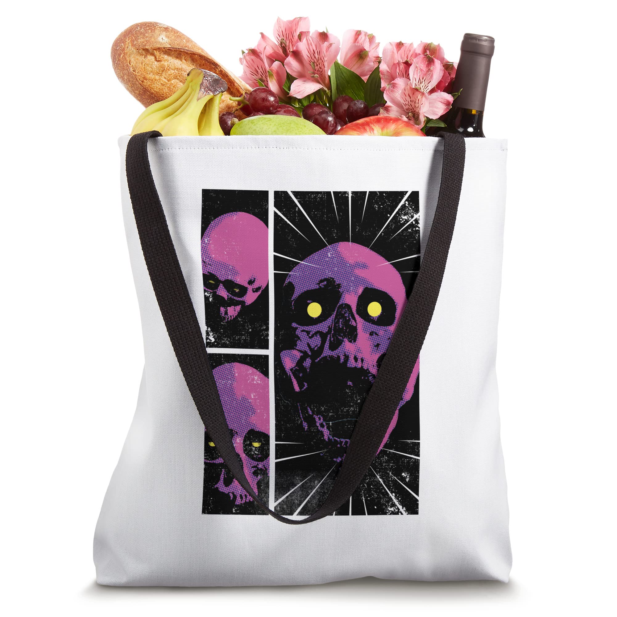 Awake Skull Tote Bag - Trendy Gothic Crossbody Purse for Women | Durable Canvas Shoulder Bag for Shopping, Beach & Daily Use