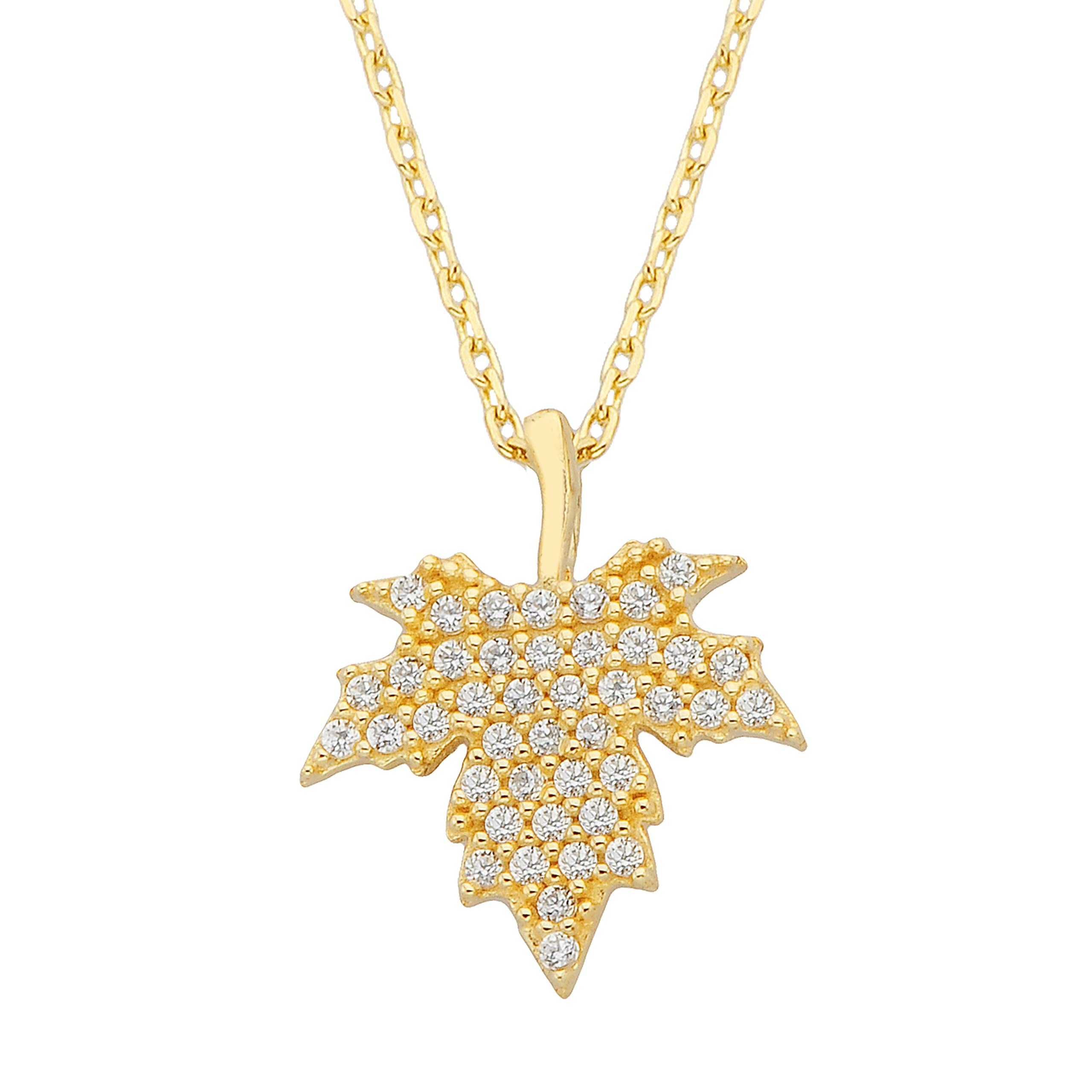 14K Solid Gold Maple Leaf Pendant Necklace for Women - Elegant Long Leaf Design, Real Gold Jewelry Gift for Her - Perfect for Fall Fashion, Thanksgiving, and Autumn Outfits