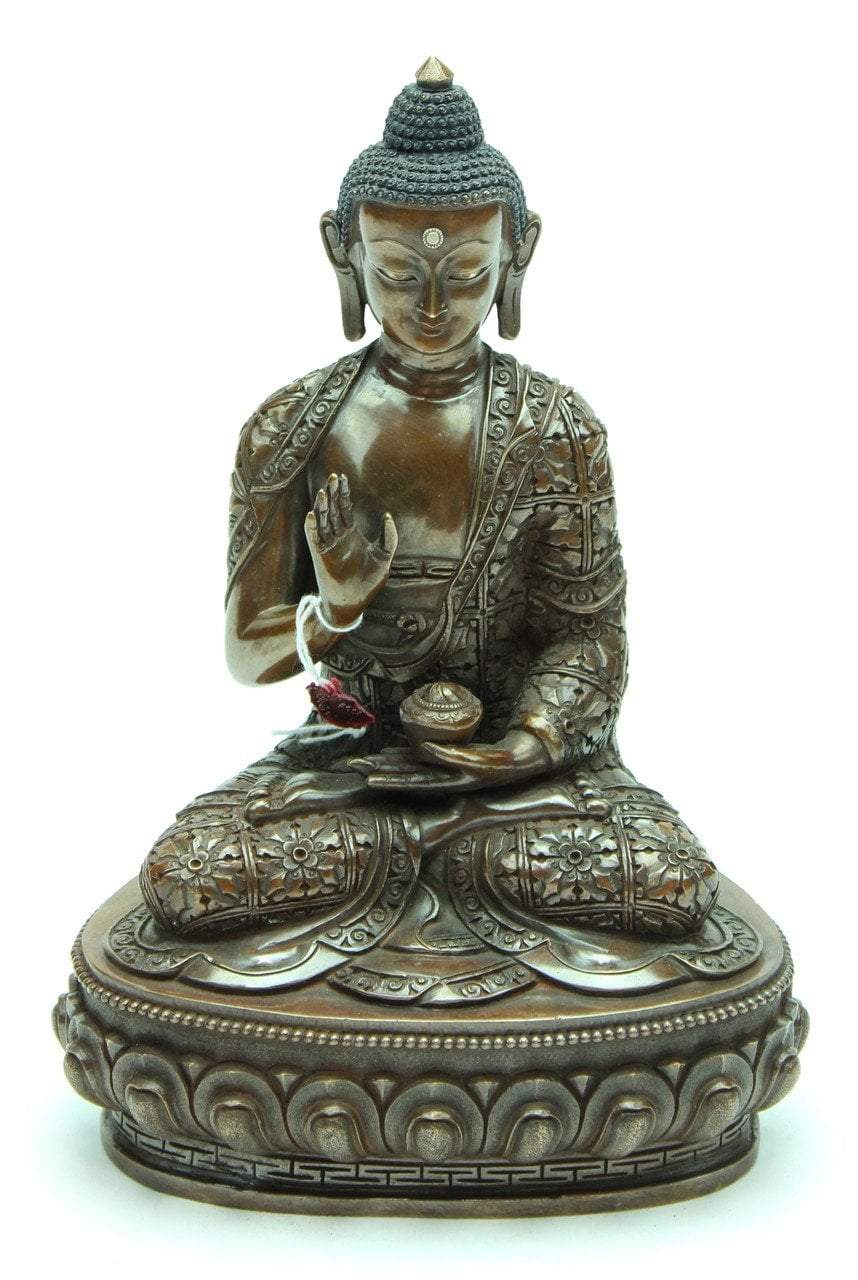 Amoghshiddhi 9 Inch Bronze Statue - Handcrafted Buddhist Deity Sculpture for Home Altar, Meditation Room & Spiritual Decor