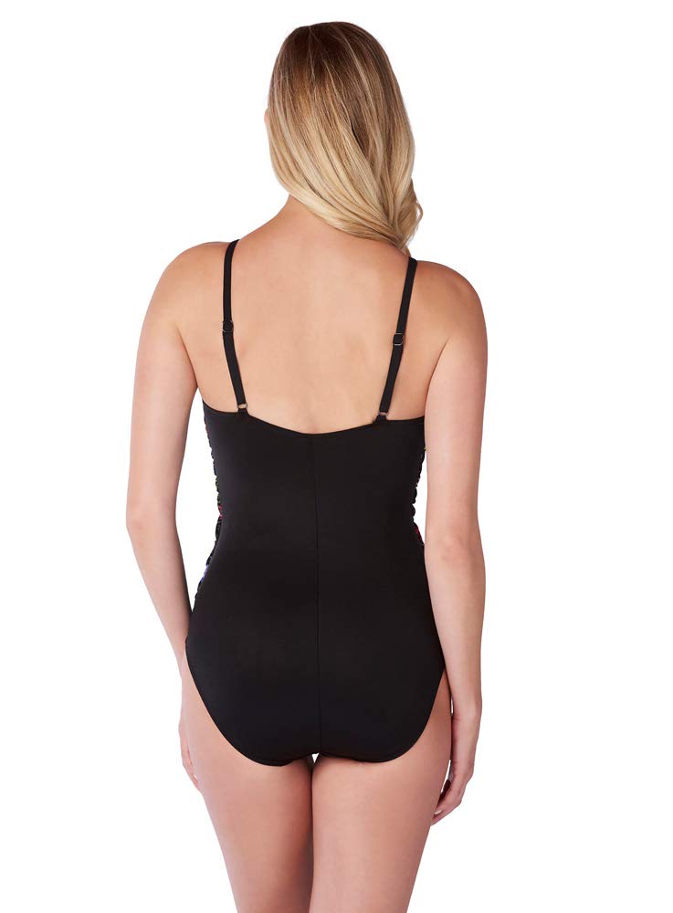 Magicsuit Modern Romance Lisa One-Piece Swimsuit - Black & Multicolor Print - Size 10 | Perfect for Beach Vacations, Pool Parties & Summer Getaways