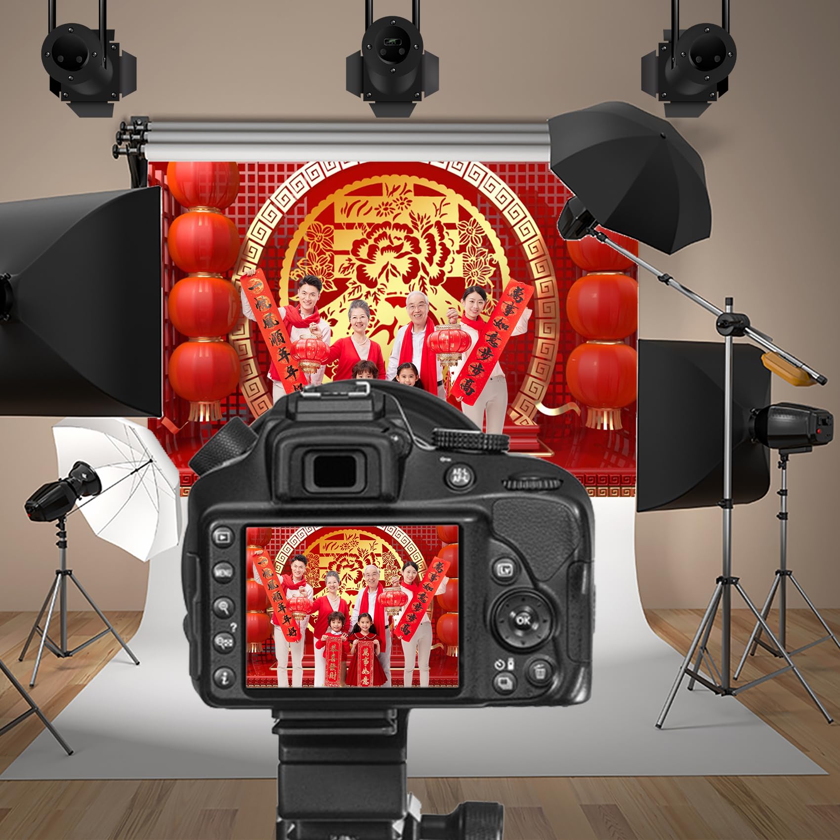 Baocicco 20x10ft Chinese New Year Backdrop 2025 - Red Year of The Snake Photography Background with Spring Festival Blessings | Perfect for Lunar New Year Parties, Family Photos & Social Media Content