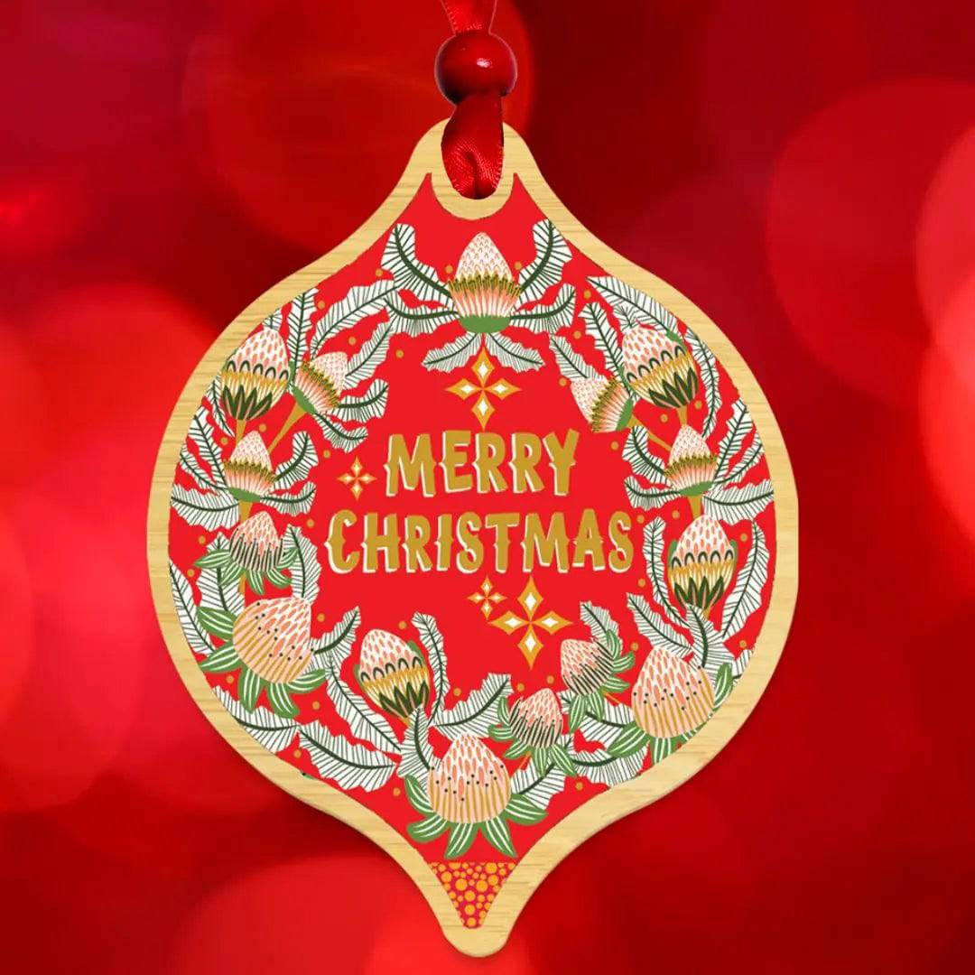 Merry Christmas Bauble - Festive Holiday Ornament for Tree Decorations, Gift Giving & Christmas Party Decor