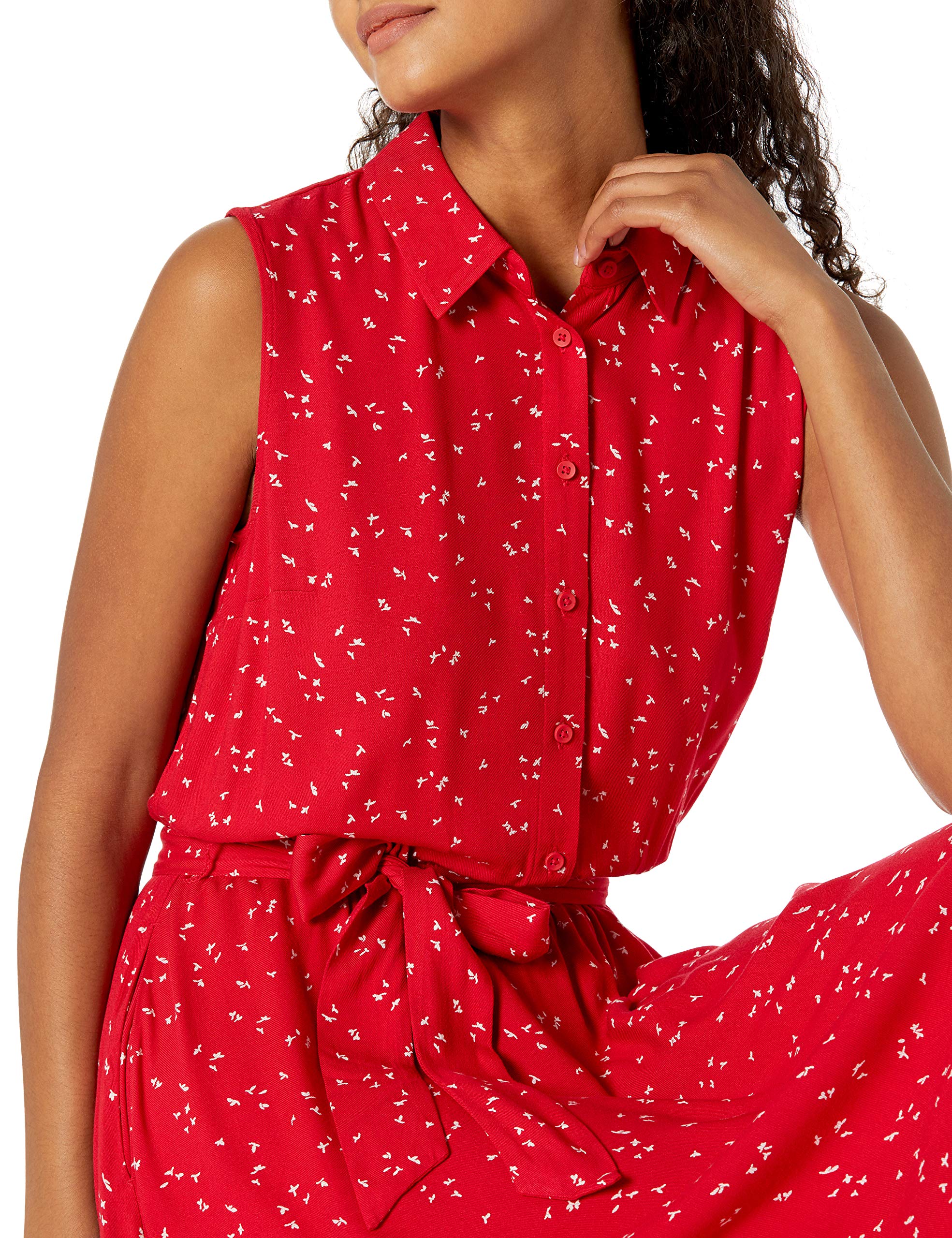 Amazon Essentials Women's Sleeveless Relaxed-Fit Woven Shirt Dress - Casual Summer Wear for Beach, Office & Outdoor Activities