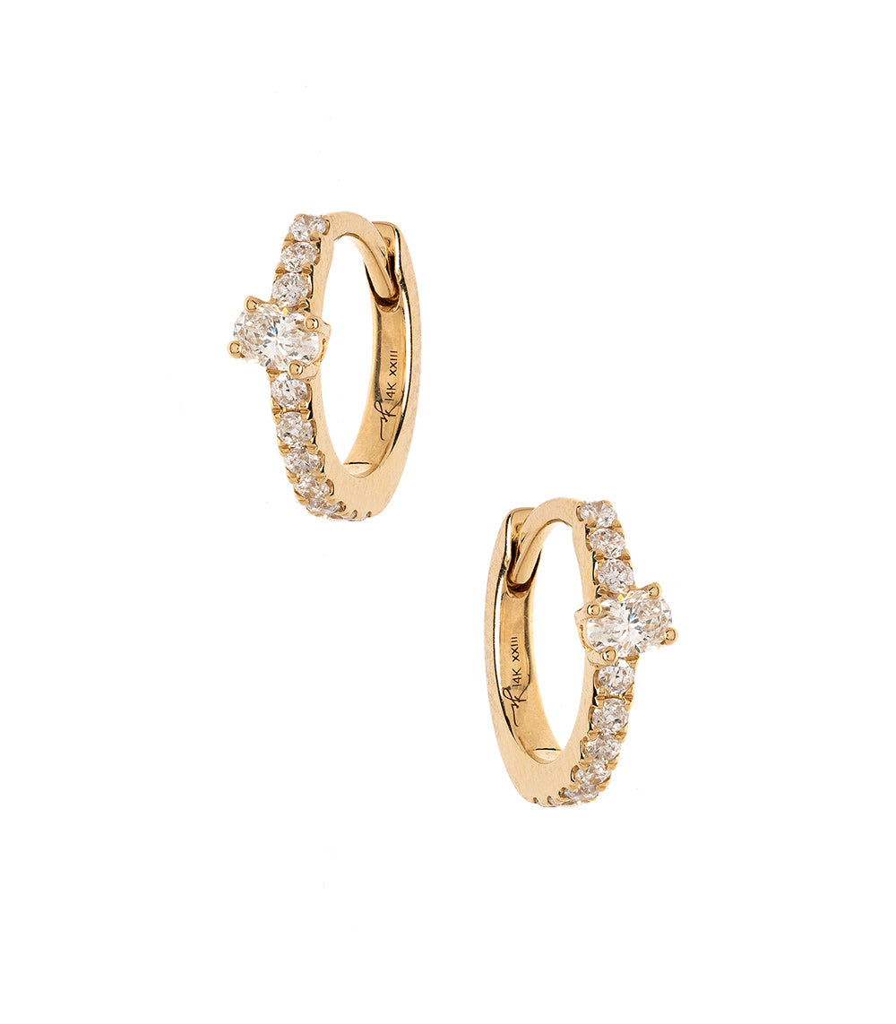 Huggies Tiny Oval Earrings - Dainty & Elegant Jewelry for Women - Perfect for Everyday Wear, Date Night & Special Occasions
