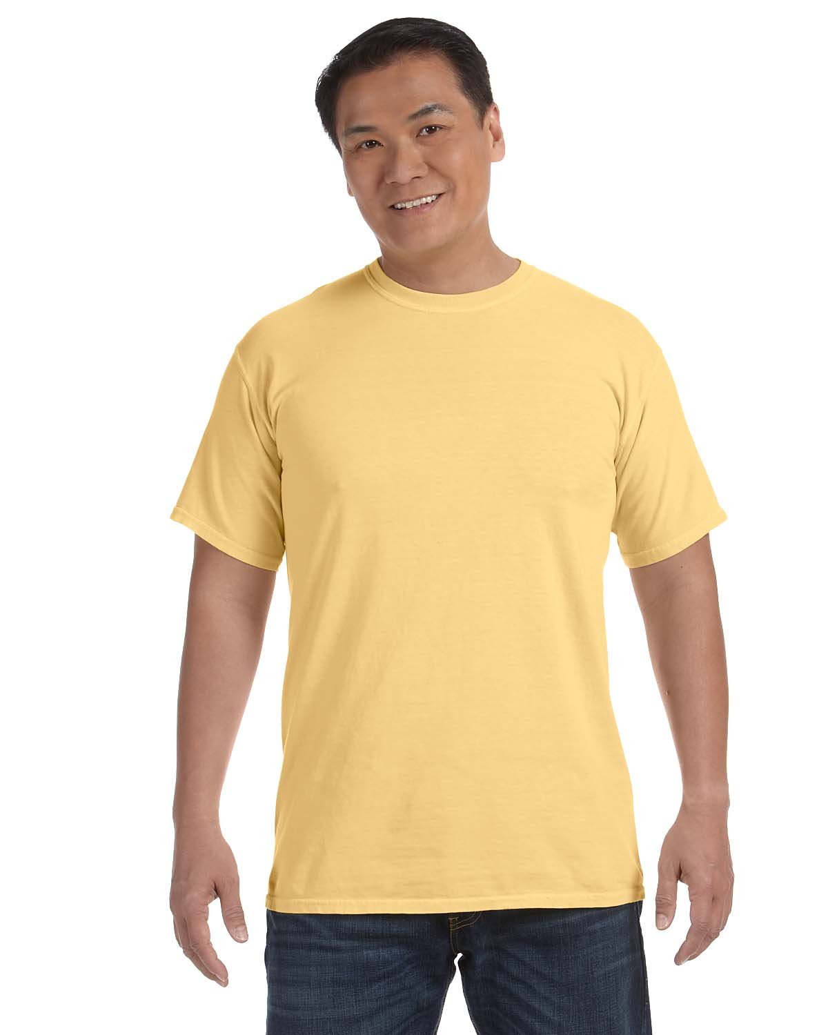 Comfort Colors 6.1 Oz Ringspun Garment-Dyed Cotton T-Shirt - Medium Size in Butter Yellow | Soft Vintage Style Tee for Casual Wear & Everyday Outfits