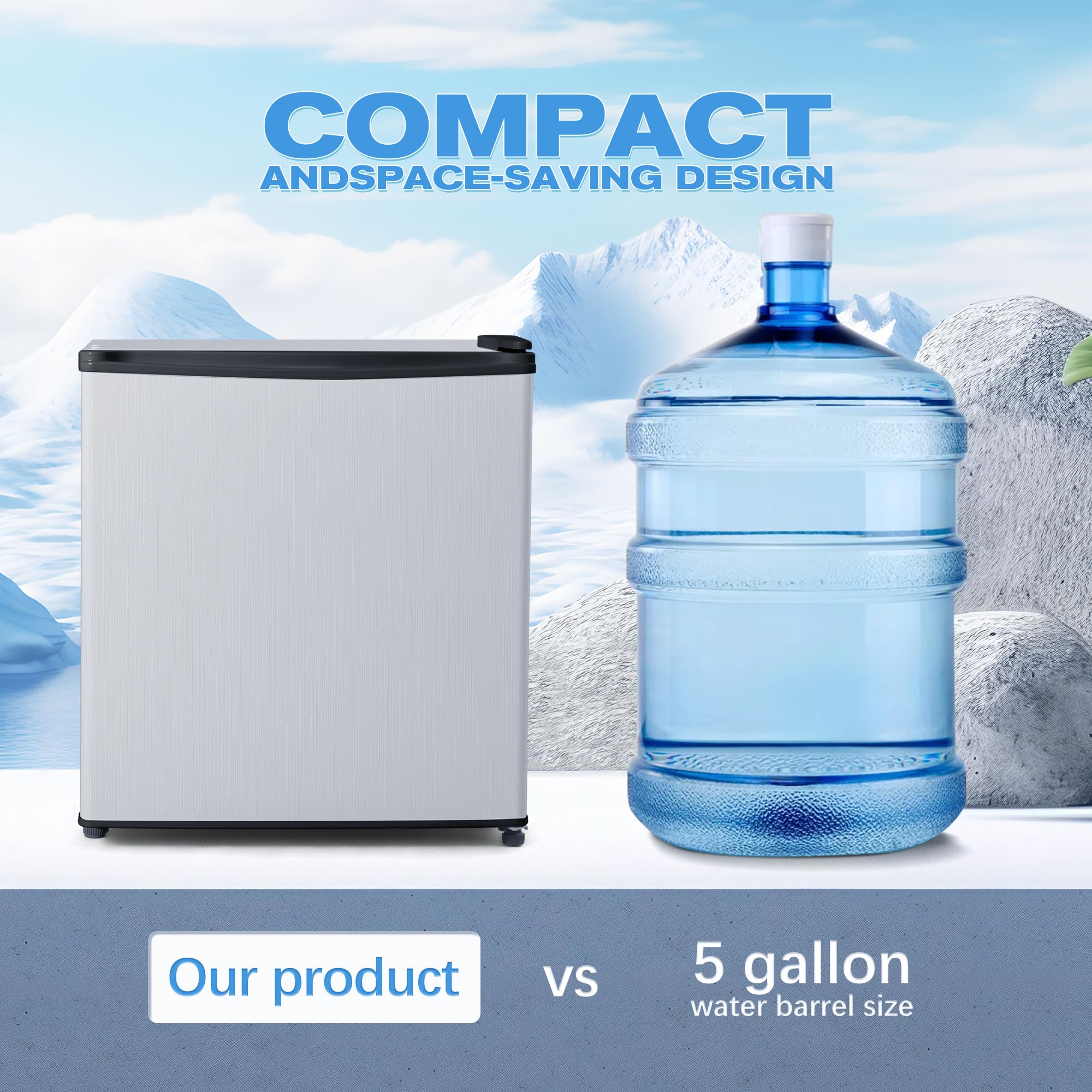 Compact Mini Fridge with Freezer - 3.2 Cu.Ft Small Refrigerator, Reversible Door, Ultra Quiet Operation - Perfect for Bedroom, Office, Dorm, Apartment & RV (Silver) - Keep Drinks Cold & Snacks Fresh Anywhere