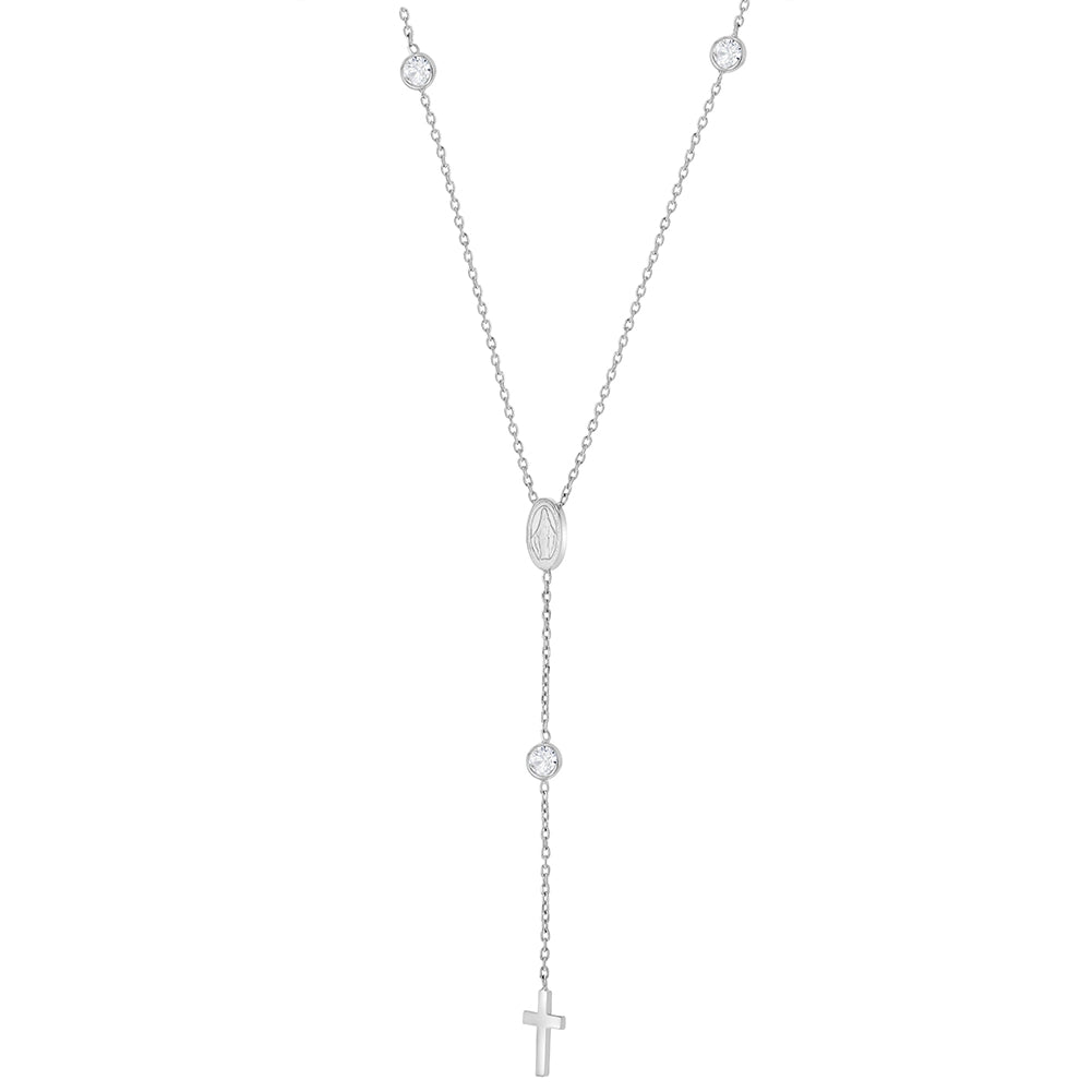 16 Miraculous Virgin Mary Necklace for Kids - Sterling Silver Religious Pendant for Children - Perfect for First Communion, Baptism & Special Occasions