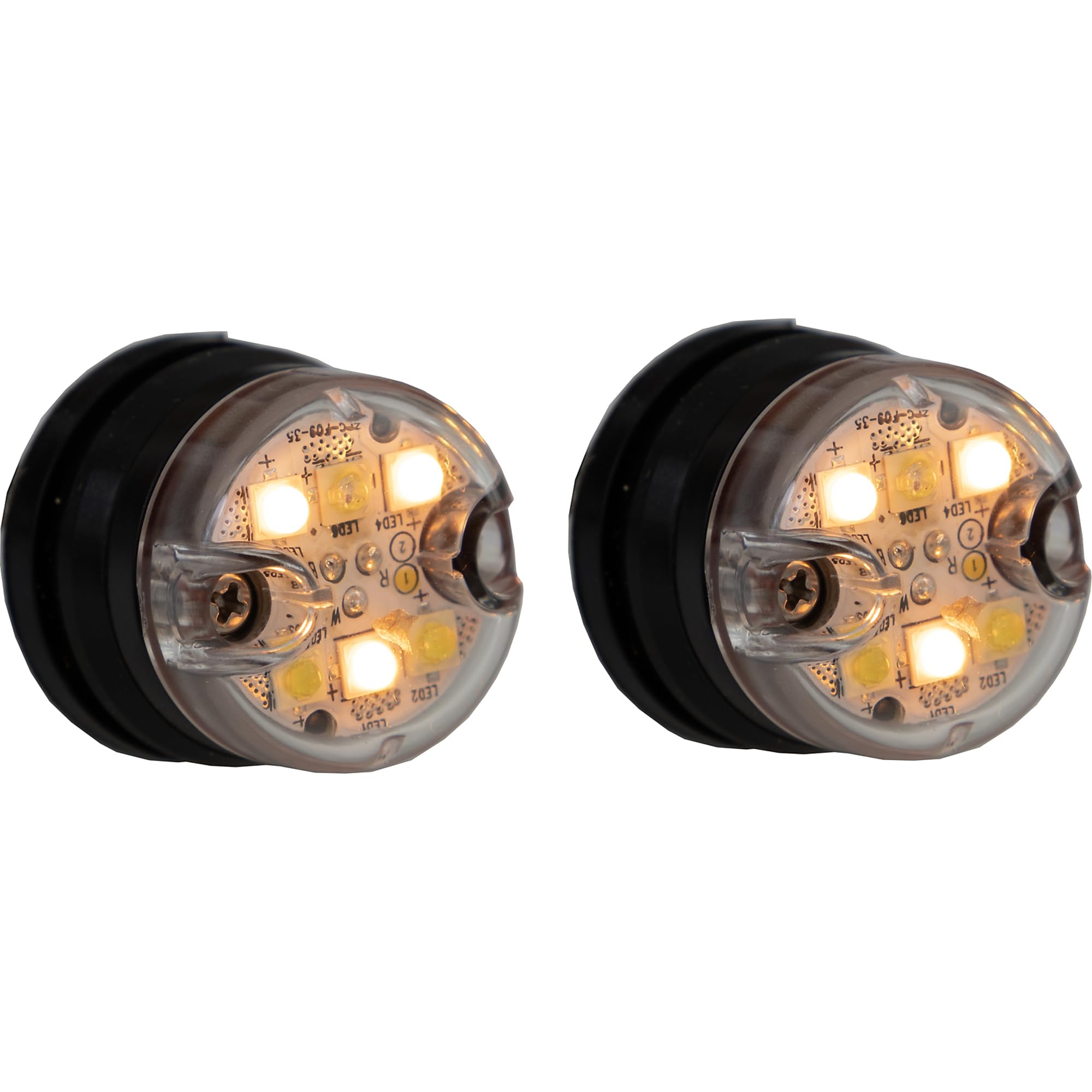 Buyers Products 8891327 Amber/Clear 6 LED Strobe Light - High Visibility Emergency Warning Light for Trucks, Construction Vehicles & Safety Equipment