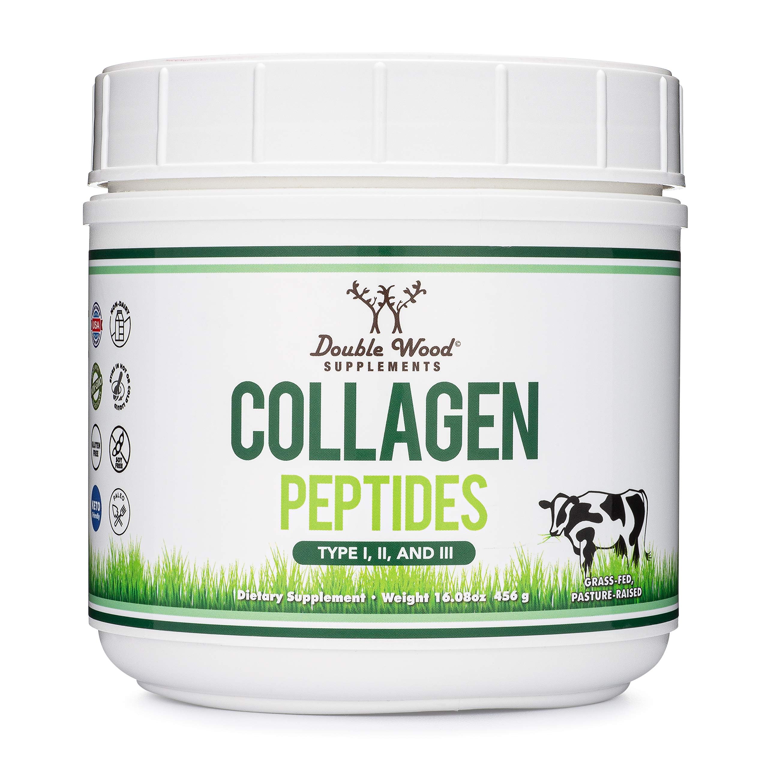 Premium Hydrolyzed Collagen Peptides Powder - Grass-Fed Bovine Collagen Type 1, 2 & 3 - Keto & Paleo Friendly (16.08oz) - Supports Skin, Hair & Joint Health - Ideal for Smoothies, Coffee & Baking Recipes