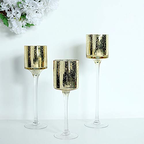 3-Pack Gold Raised Cylinder Glass Vases - Elegant Centerpieces & Candle Holders for Wedding, Dining Table, Home Decor - Bulk Wholesale Supplies