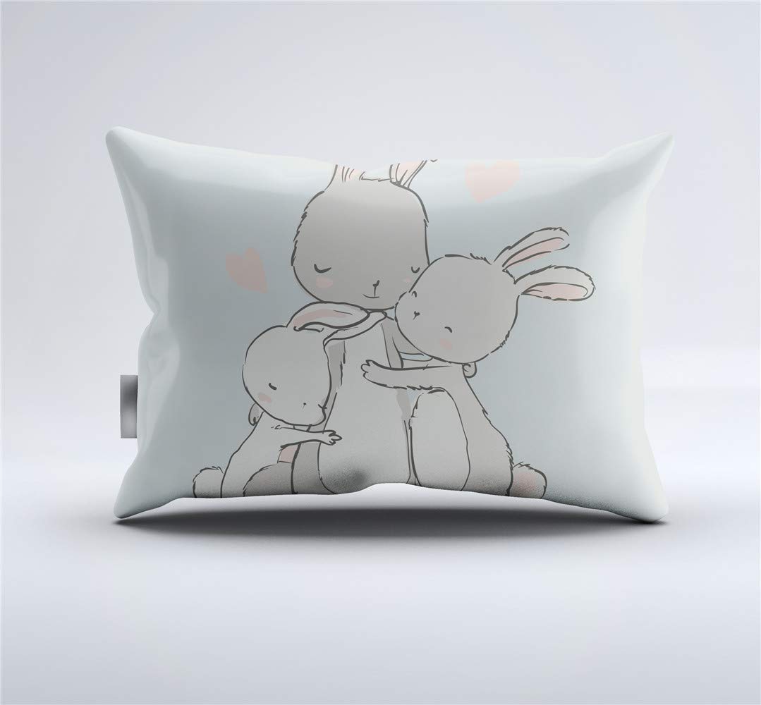 Cute Bunny Duvet Cover Set - Cartoon Animal Print Bedding for Twin/Full/Queen/King Size Beds - 3/4 Piece Set with Duvet Cover & Pillow Shams (Queen Size, 4PC) - Soft & Cozy Bedroom Decor for Kids Rooms, Guest Bedrooms & Dorm Rooms