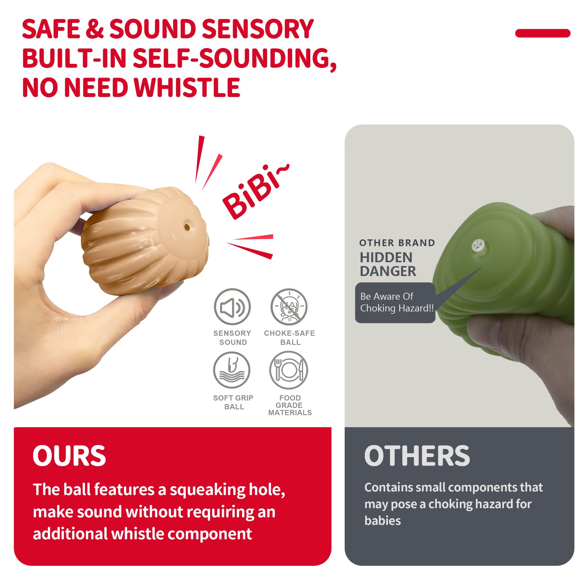 Soft Sensory Balls for Babies 1-3 - Textured Learning & Massage Toys for Toddlers Playtime