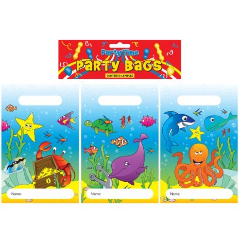 12-Pack Sealife Themed Party Bags - Perfect for Ocean Birthday Parties, Baby Showers & Underwater Decorations