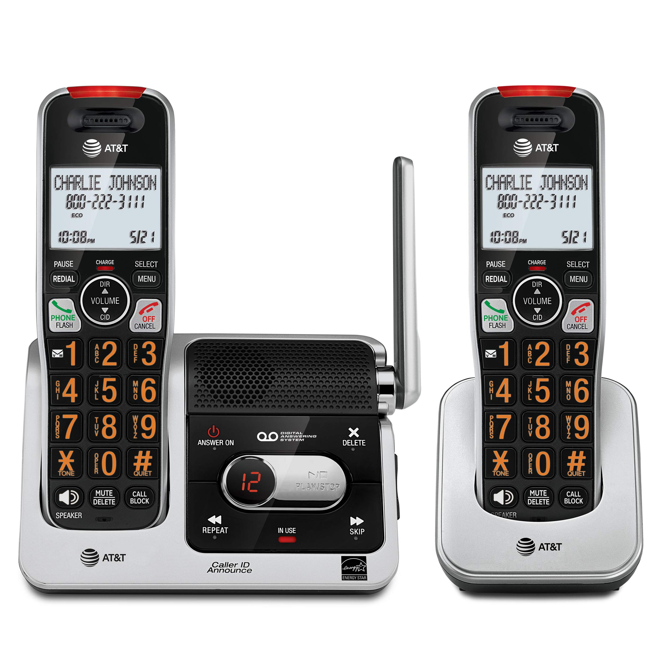AT&T BL102-2S 2-Handset Cordless Phone with Digital Answering System, 2