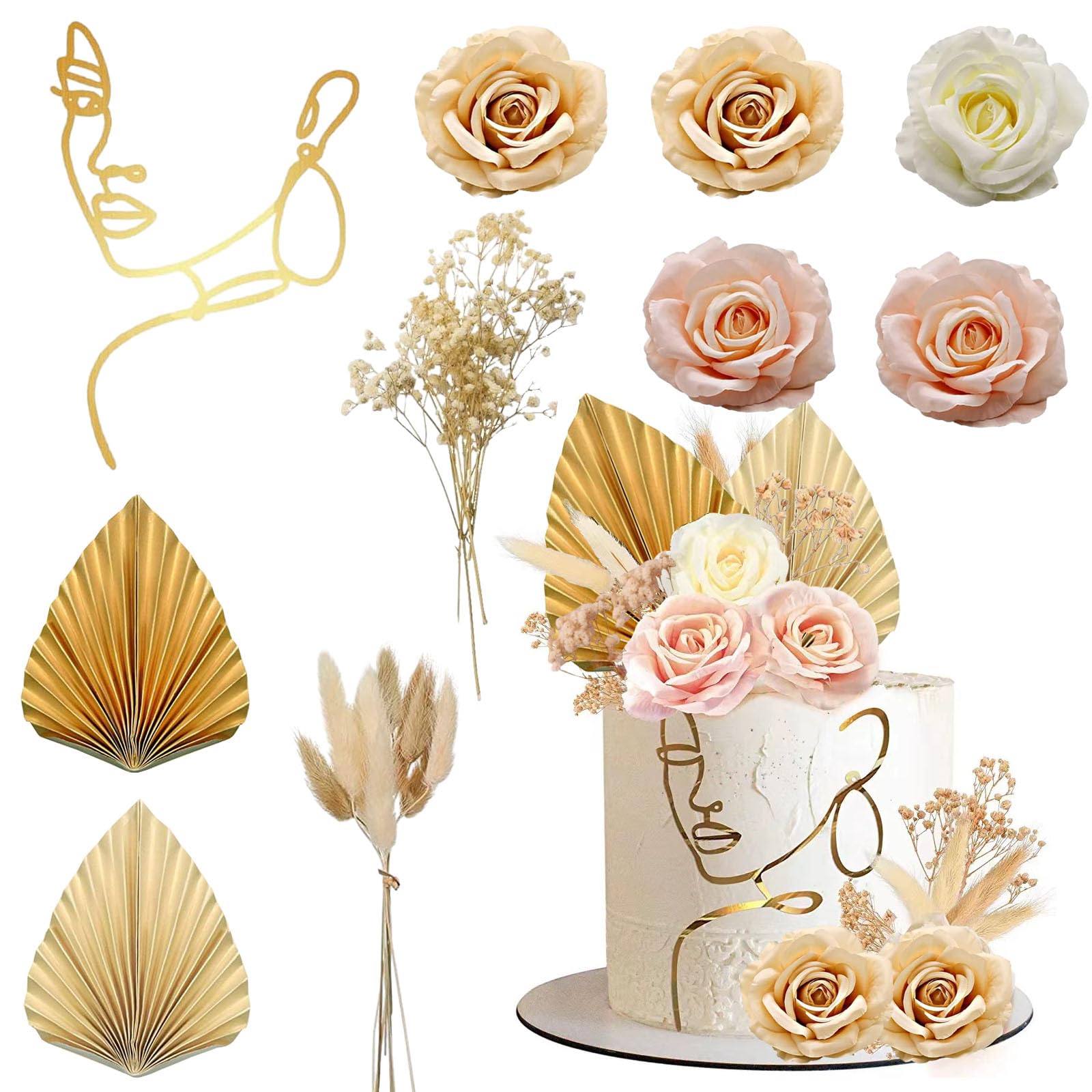 21-Piece Birthday Cake Decorations Set - Happy Birthday Cake Toppers for Wedding, Baby Shower & Parties - Premium Edible Cake Decor for Celebrations & Special Events