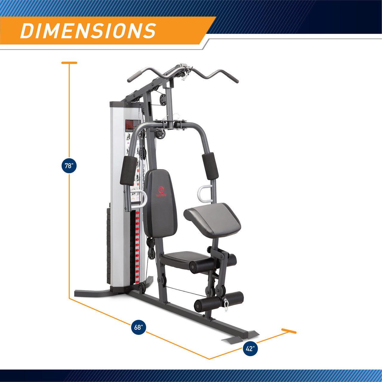 Marcy MWM-988 Home Gym System with 150lb Weight Stack - Full Body Workout Equipment for Strength Training & Fitness | Perfect for Home Gym, Small Spaces & Personal Training