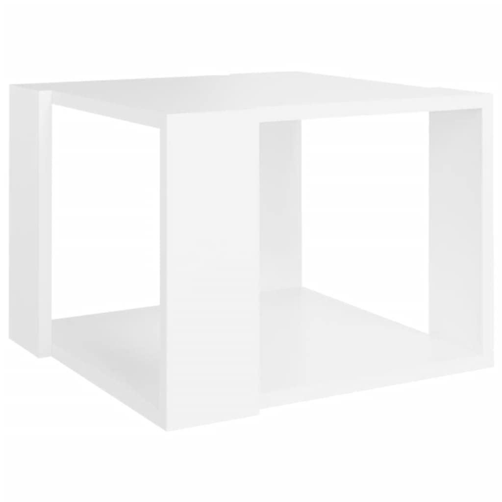 CHARMMA White Coffee Table 16x16x12 Inches - Lightweight Chipboard (5.35KG) - Perfect for Living Room, Bedroom & Small Spaces