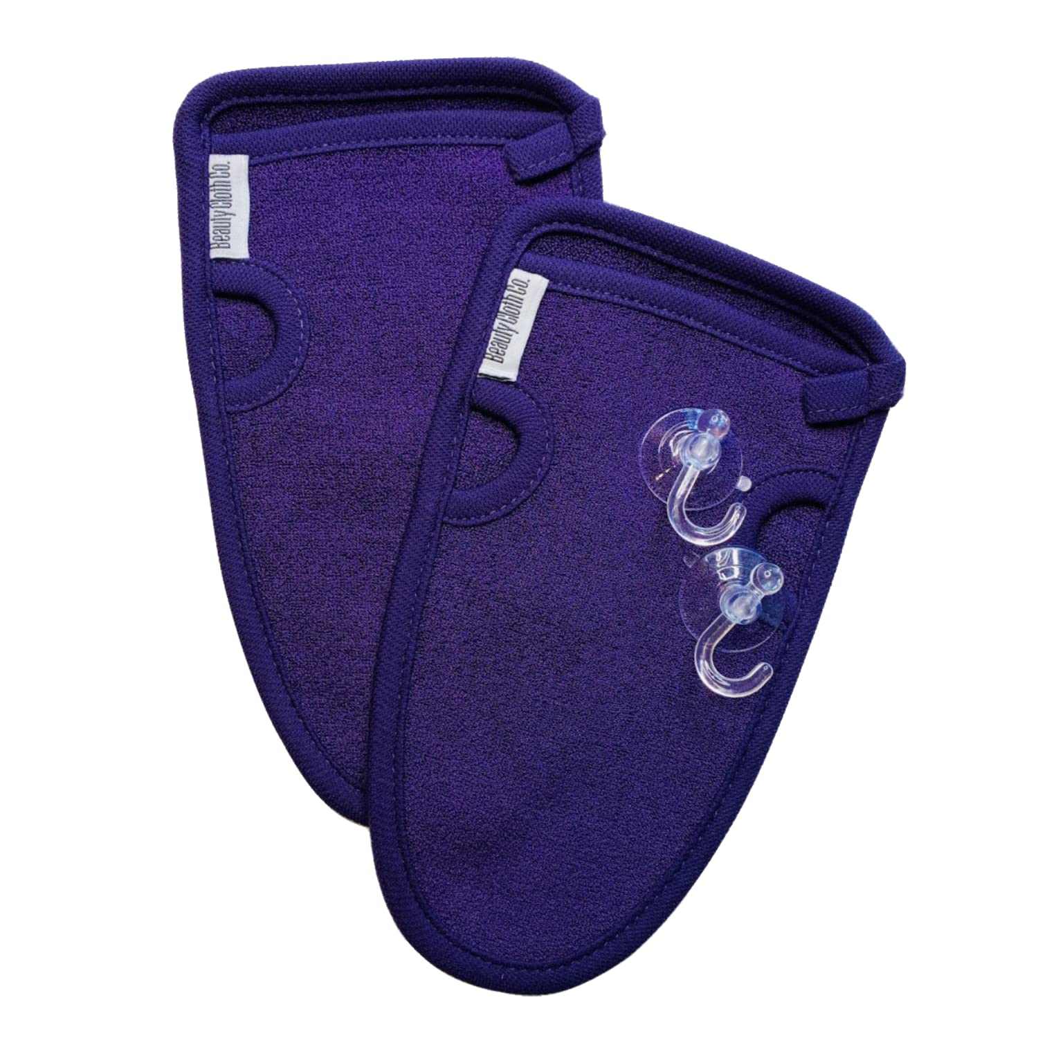 Exfoliating Gloves for Soft Skin - Body Scrubber & Dead Skin Remover for Women & Men - Violet Purple Exfoliating Mitts (Pack of 2) - Perfect for Shower, Spa & Dry Brushing Routine