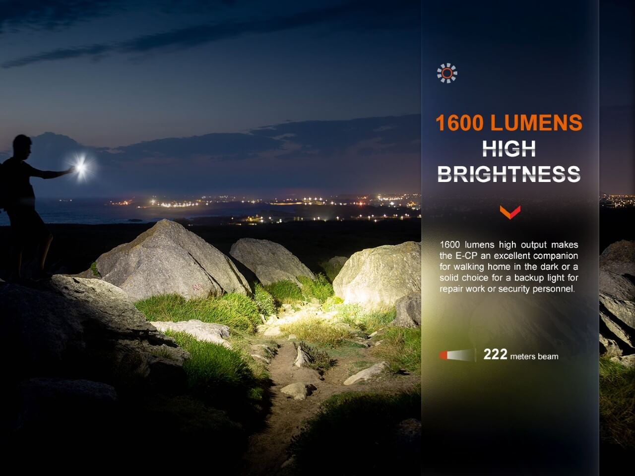 Fenix E CP 1600 Lumen Rechargeable LED Flashlight with Power Bank - Perfect for Camping, Hiking, and Emergency Preparedness