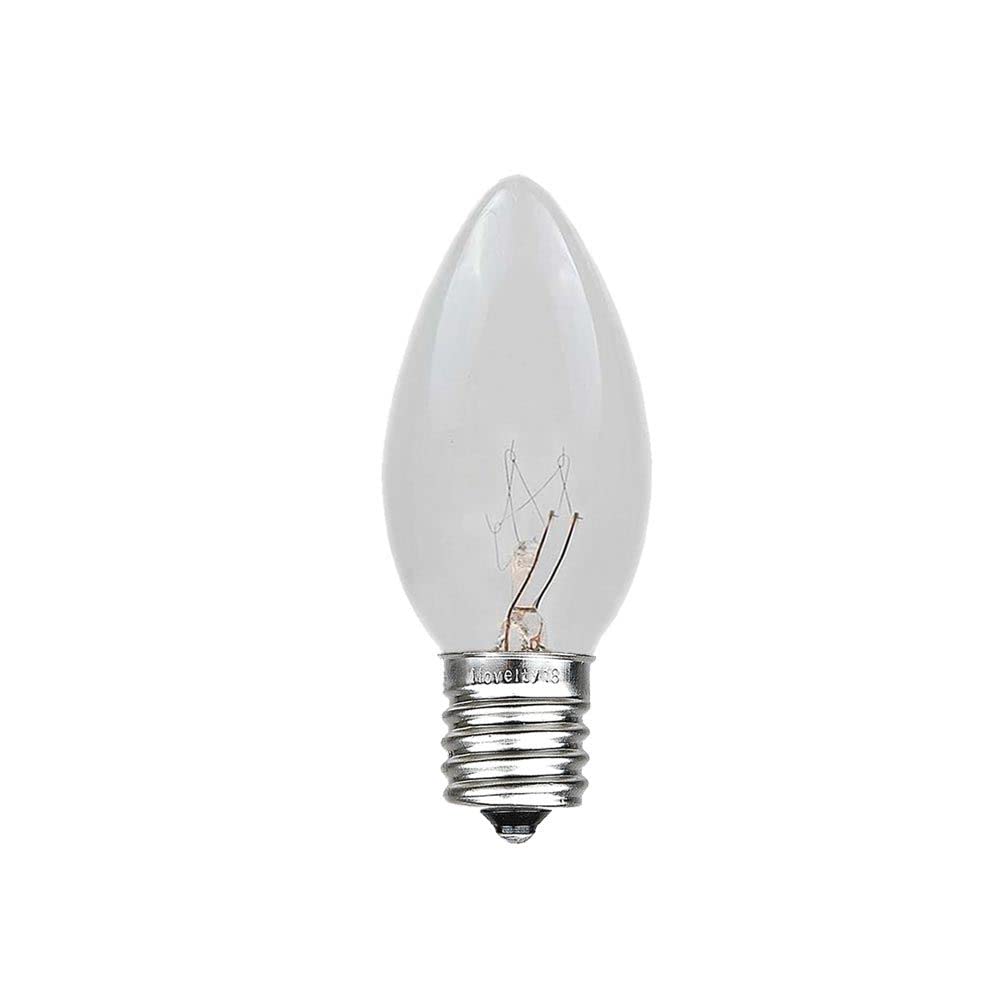 500 Pack C7/E12 Candelabra Base Christmas Lights - 5W Clear Outdoor Replacement Bulbs for Holiday Decorations, Tree Trimming, and Festive Home Lighting
