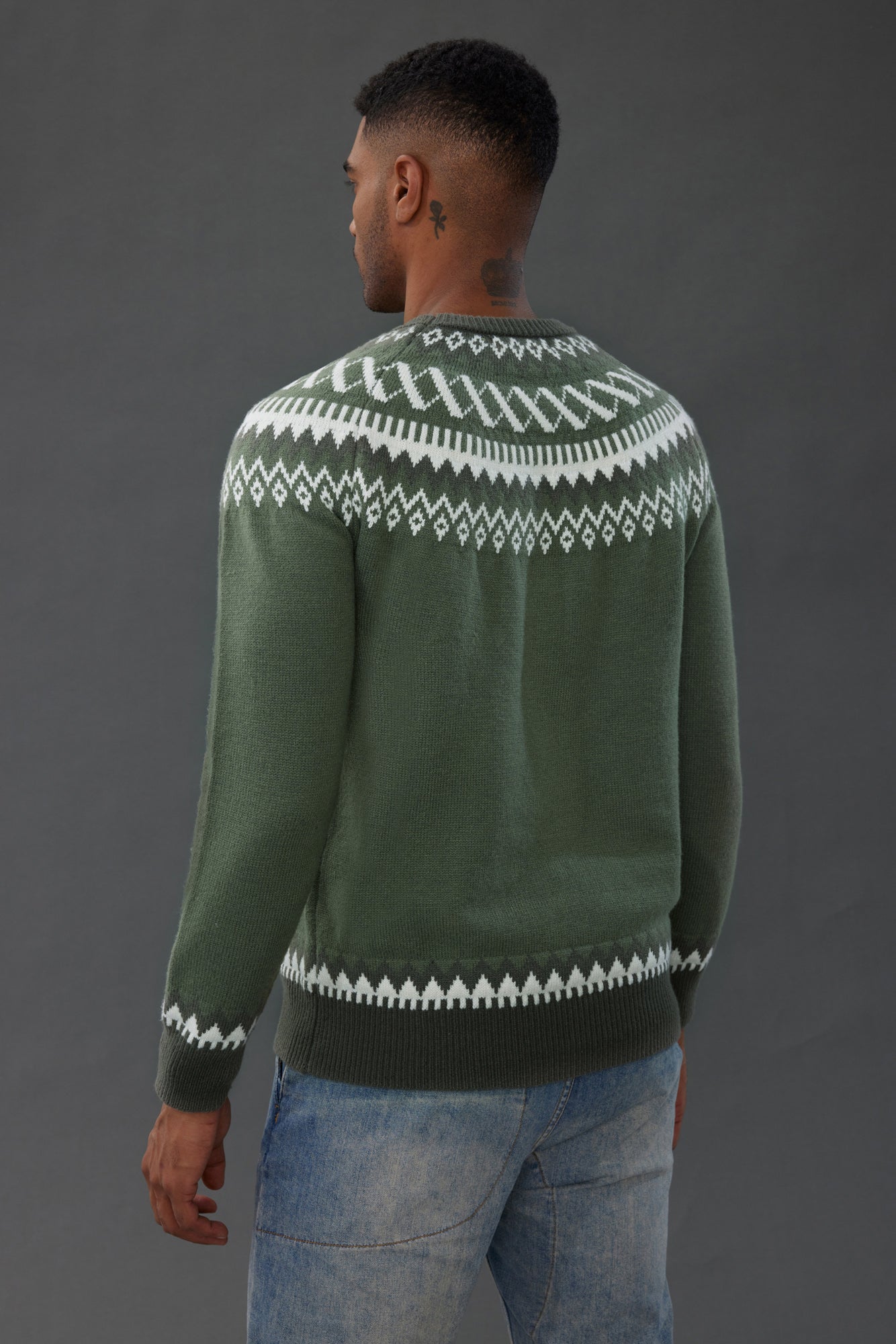 PJ Paul Jones Men's Fair Isle Crewneck Sweater - Vintage Casual Knit Long Sleeve Pullover for Winter, Christmas & Holiday Outfits - Cozy Warm Wool Blend Sweater for Casual Wear & Office Style