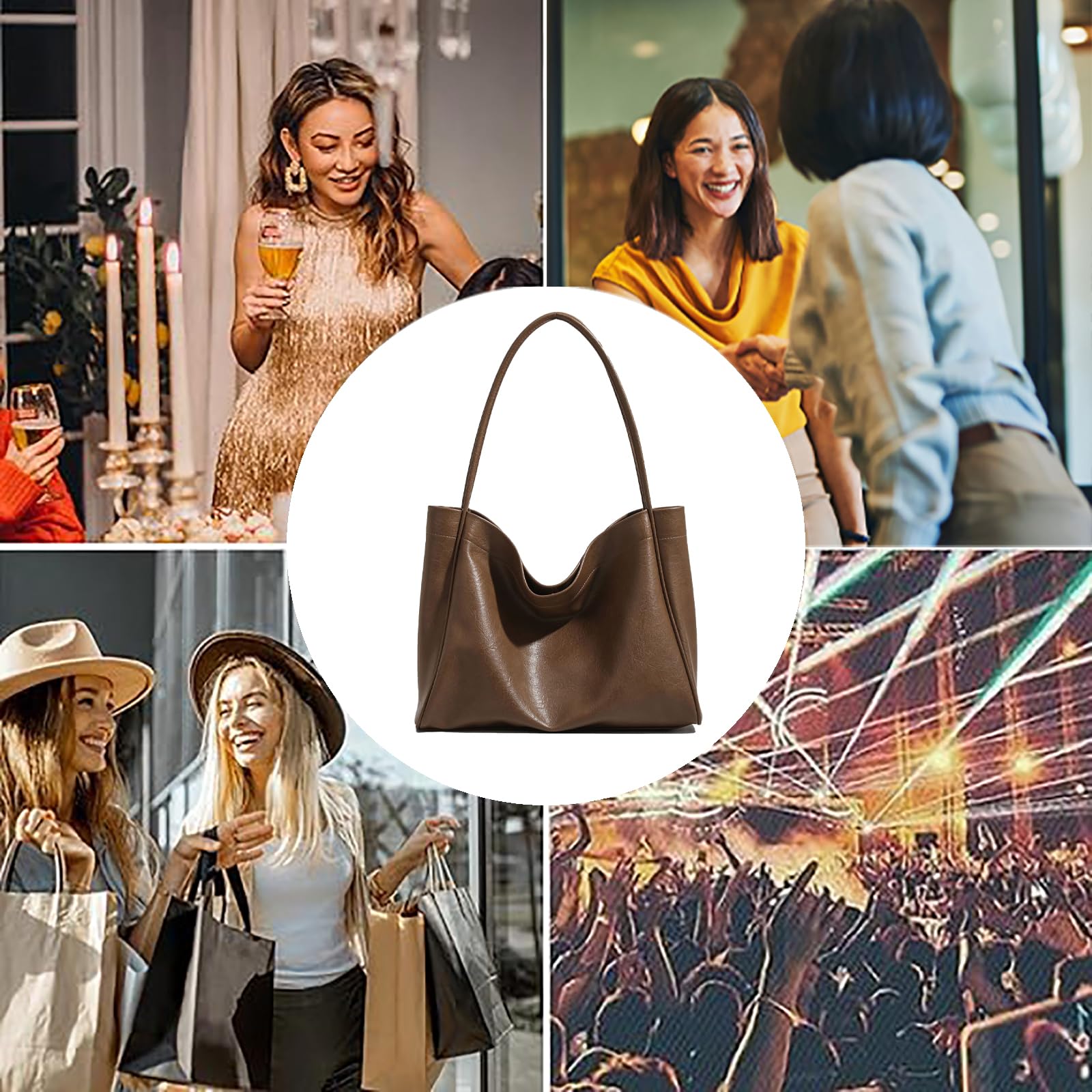 Stylish Oversized Vegan Leather Tote Bag for Women - Soft Slouchy Shoulder Purse, Spacious Weekender Travel Bag | Perfect for Work, Shopping & Weekend Getaways