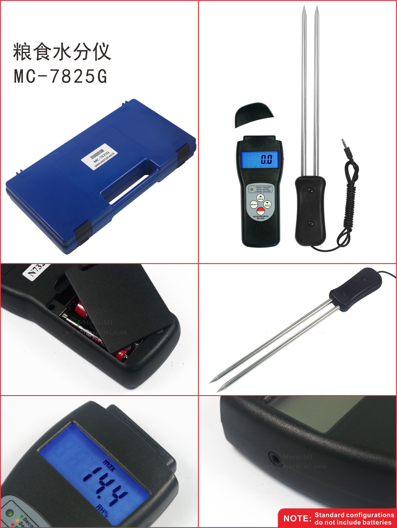 MC-7825G Digital Portable Grain Moisture Meter - Accurate Humidity Tester for Coffee, Maize, Pepper, Corn, Oats (7-30% Range) - Perfect for Farmers, Coffee Roasters & Food Processing Industry