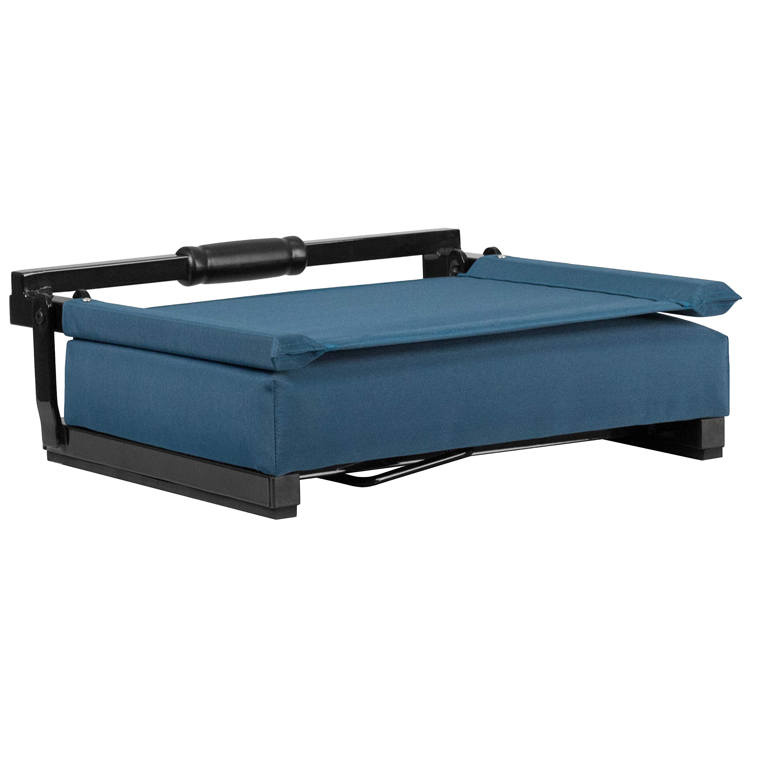 Flash Furniture Grandstand Portable Stadium Seat - Foldable Padded Bleacher Chair with Carry Handle, 500 lb Capacity (Teal) - Perfect for Sports Games, Concerts & Outdoor Events