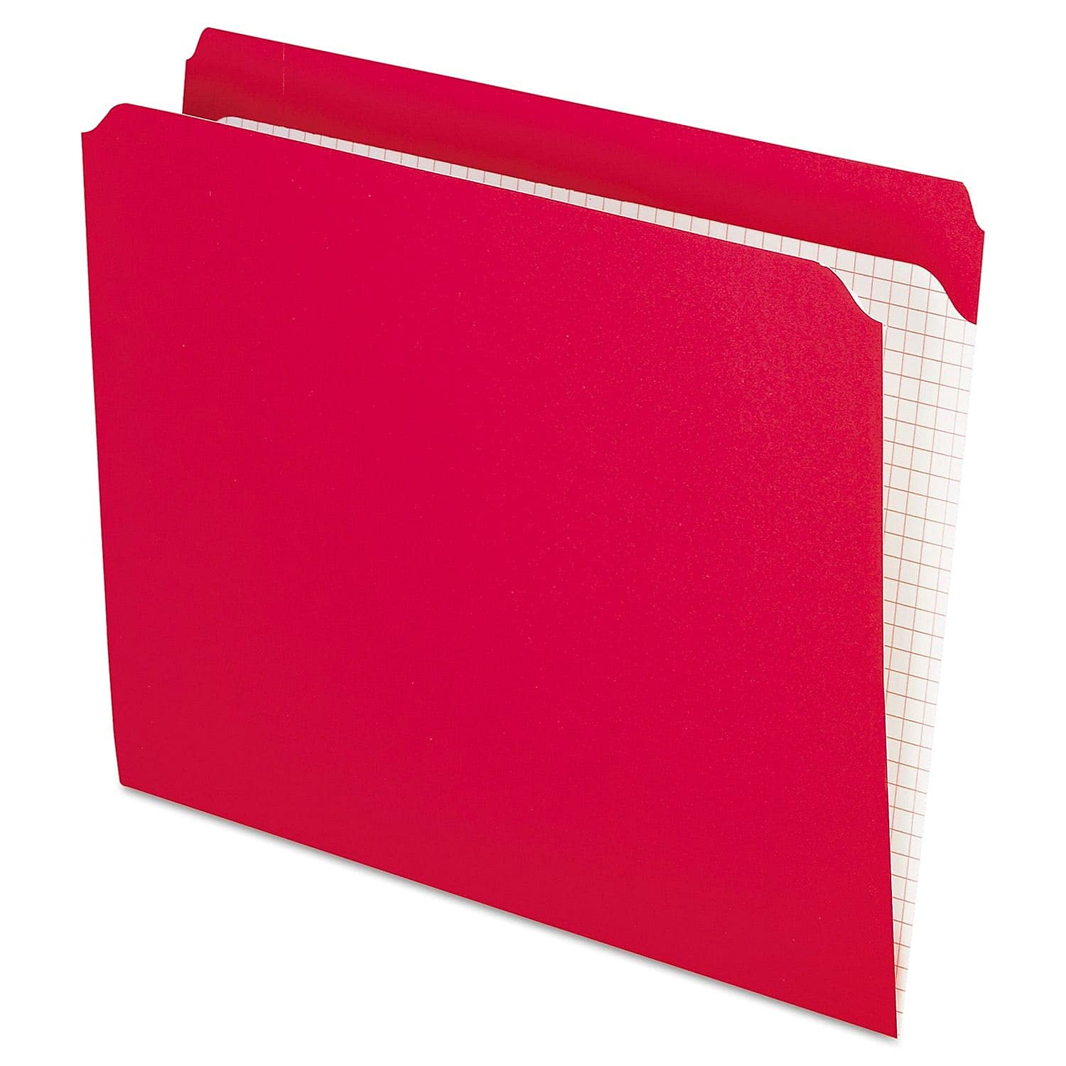 Pendaflex Red Letter Size File Folders with Interior Grid - Straight Cut, 100-Pack (R152 RED) - Perfect for Office Organization, Document Filing & School Projects