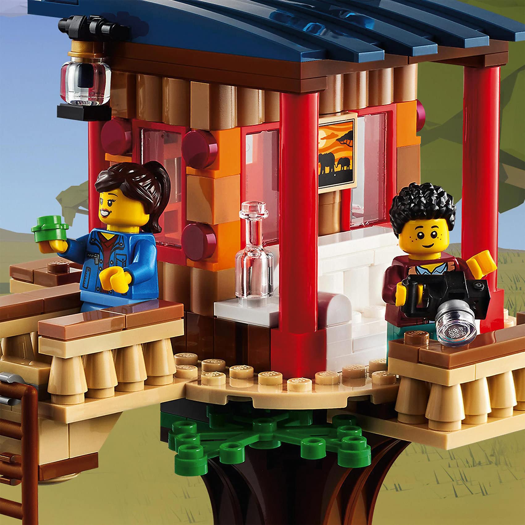 LEGO 31116 Creator 3-in-1 Safari Tree House Building Toy Set with Boat, Airplane & Savanna Animal Minifigures - Creative Construction Playset for Kids, Perfect for Imaginative Play and Safari Adventures
