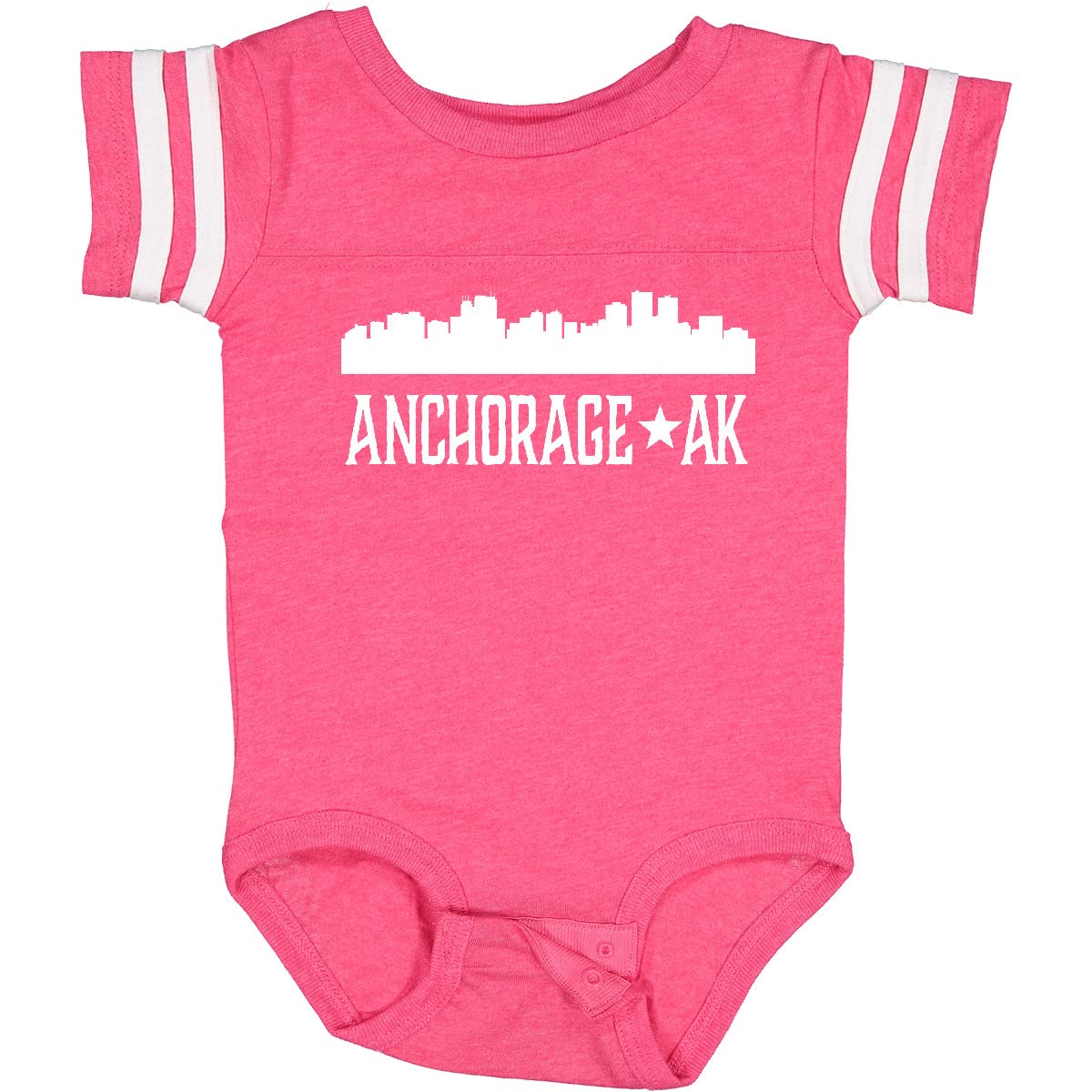 Inktastic Anchorage Alaska Skyline Silhouette Travel Baby Bodysuit - Cute Infant Onesie for Alaska Lovers, Road Trips & Vacation Memories