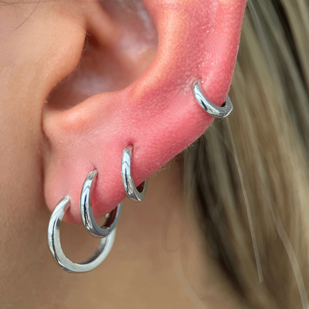 14K White Gold Infinity Hoop Earrings for Women - Dainty Circle Huggie Earrings - Perfect for Everyday Wear, Date Night & Special Occasions