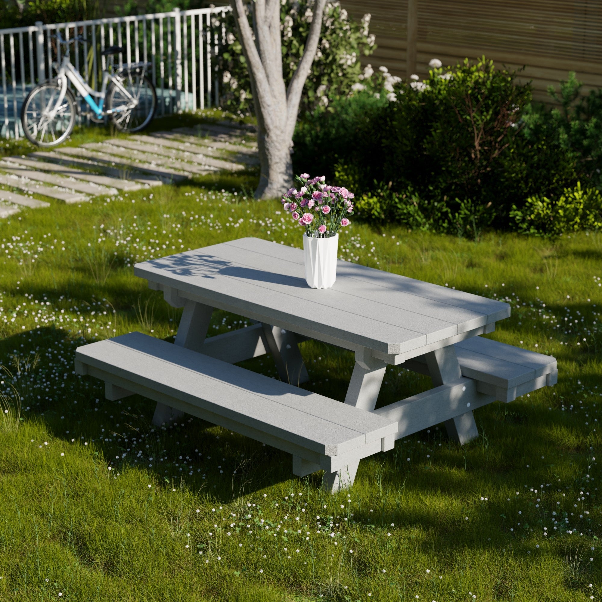Heritage Kids Picnic Table - Durable Outdoor Wooden Table for Children's Playtime, Backyard, and Garden Activities