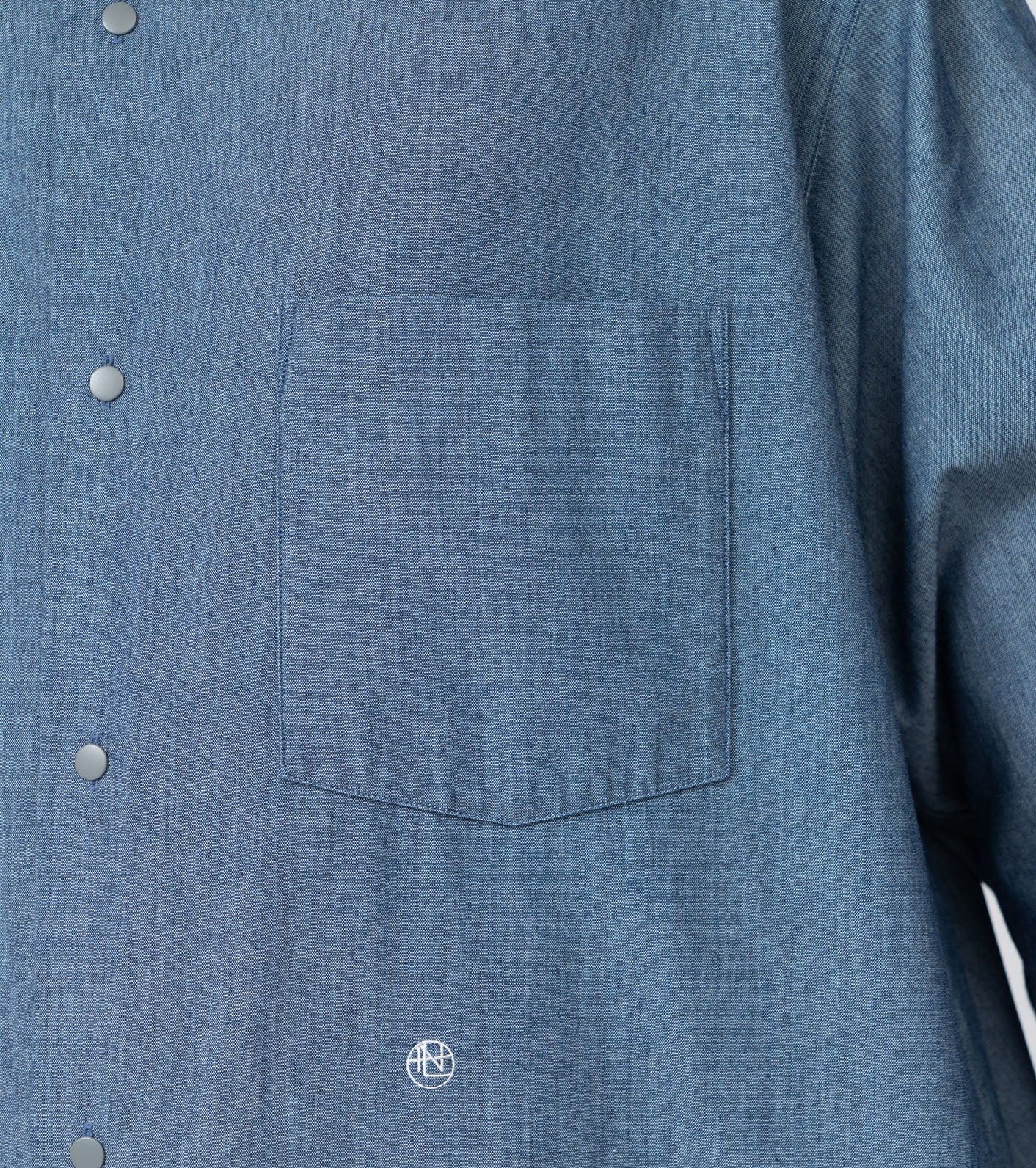 Nanamica Regular Collar Chambray Shirt in Indigo - Casual Wear for Men, Perfect for Office, Outdoors & Travel