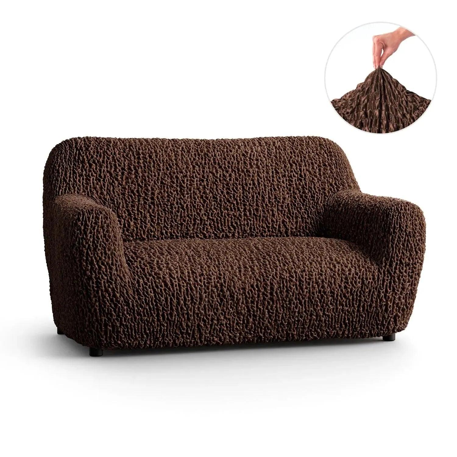 Goffrato Velvet 2-Seater Loveseat Slipcover - Soft Stretch Sofa Cover for Living Room, Bedroom & Dorm - Easy Wash & Anti-Slip Design