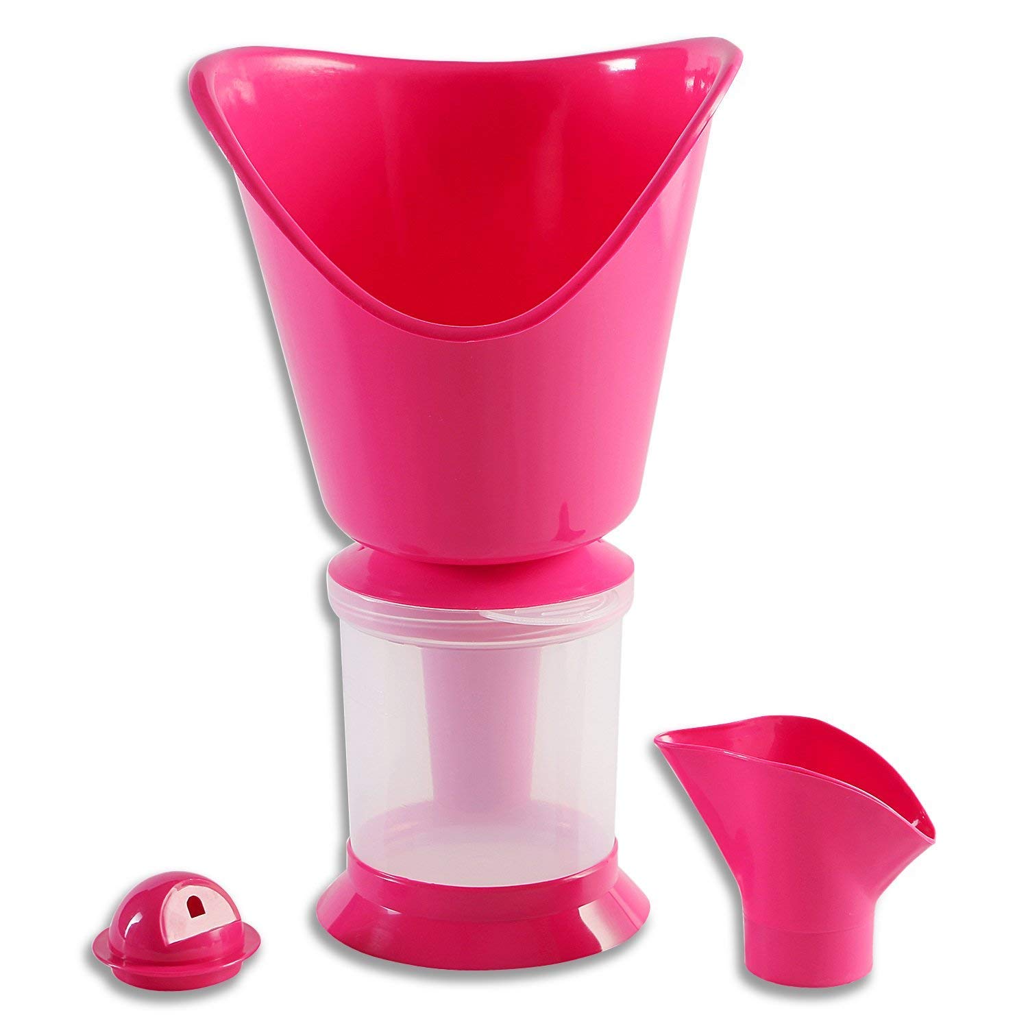 3 in 1 Extra Steam Vaporizer for Cough & Nasal Relief - Steam Inhaler with Nozzle for Adults & Kids - Perfect for Cold, Flu & Allergy Symptoms at Home or Travel (Color May Vary)