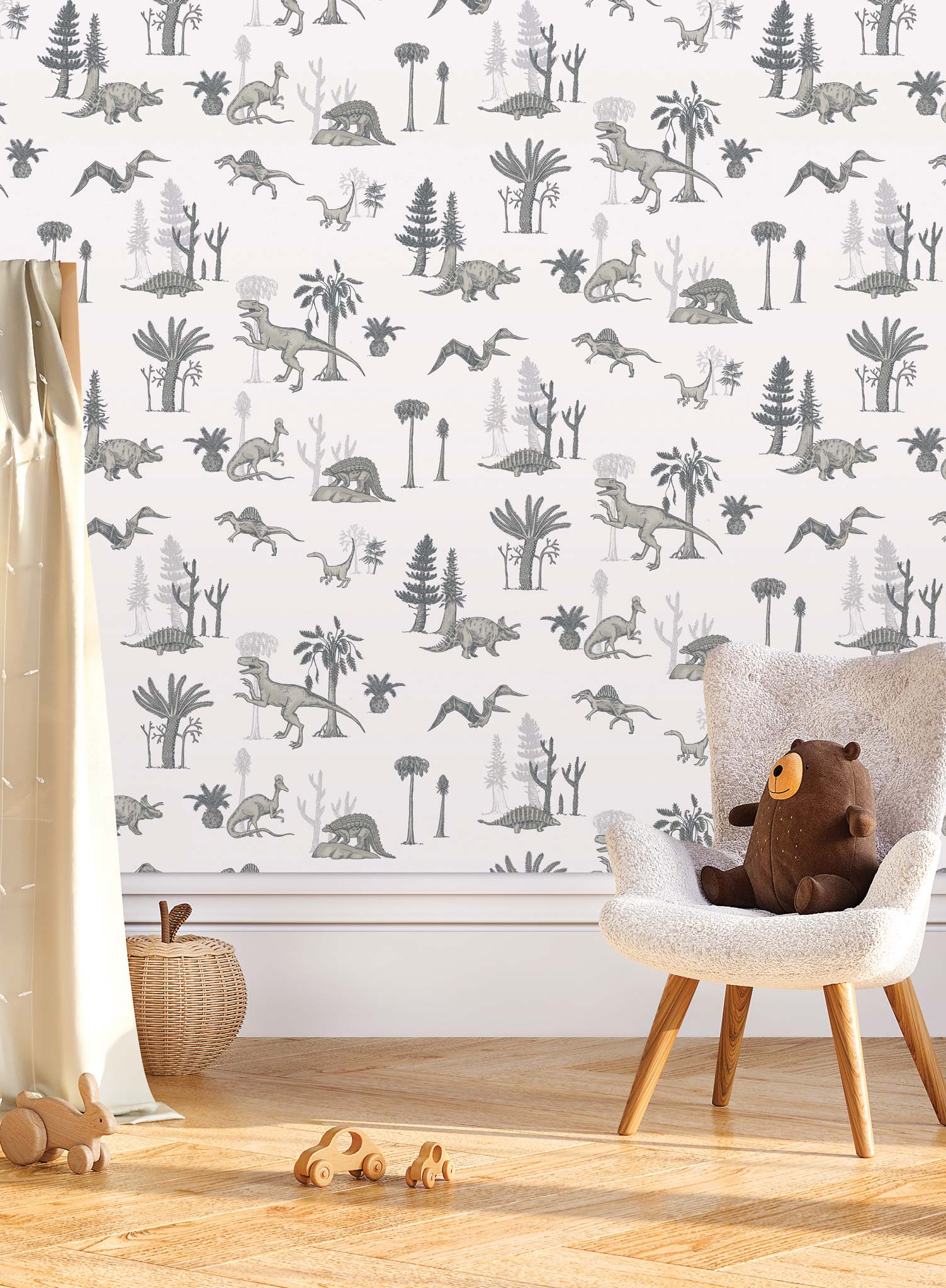Jurassic Dinosaur Wallpaper - High-Quality Peel and Stick Removable Wallpaper for Kids Room, Nursery, Dorm Decor - Perfect for Bedroom, Living Room & Home Office