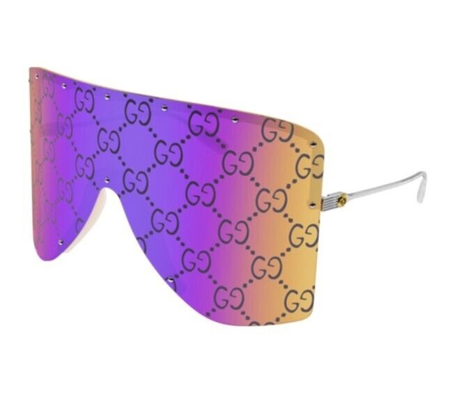 Gucci GG1244S 002 Gold Silver/Pink Mirrored Unisex Sunglasses - Stylish UV Protection for Men & Women - Perfect for Beach, Driving & Outdoor Activities