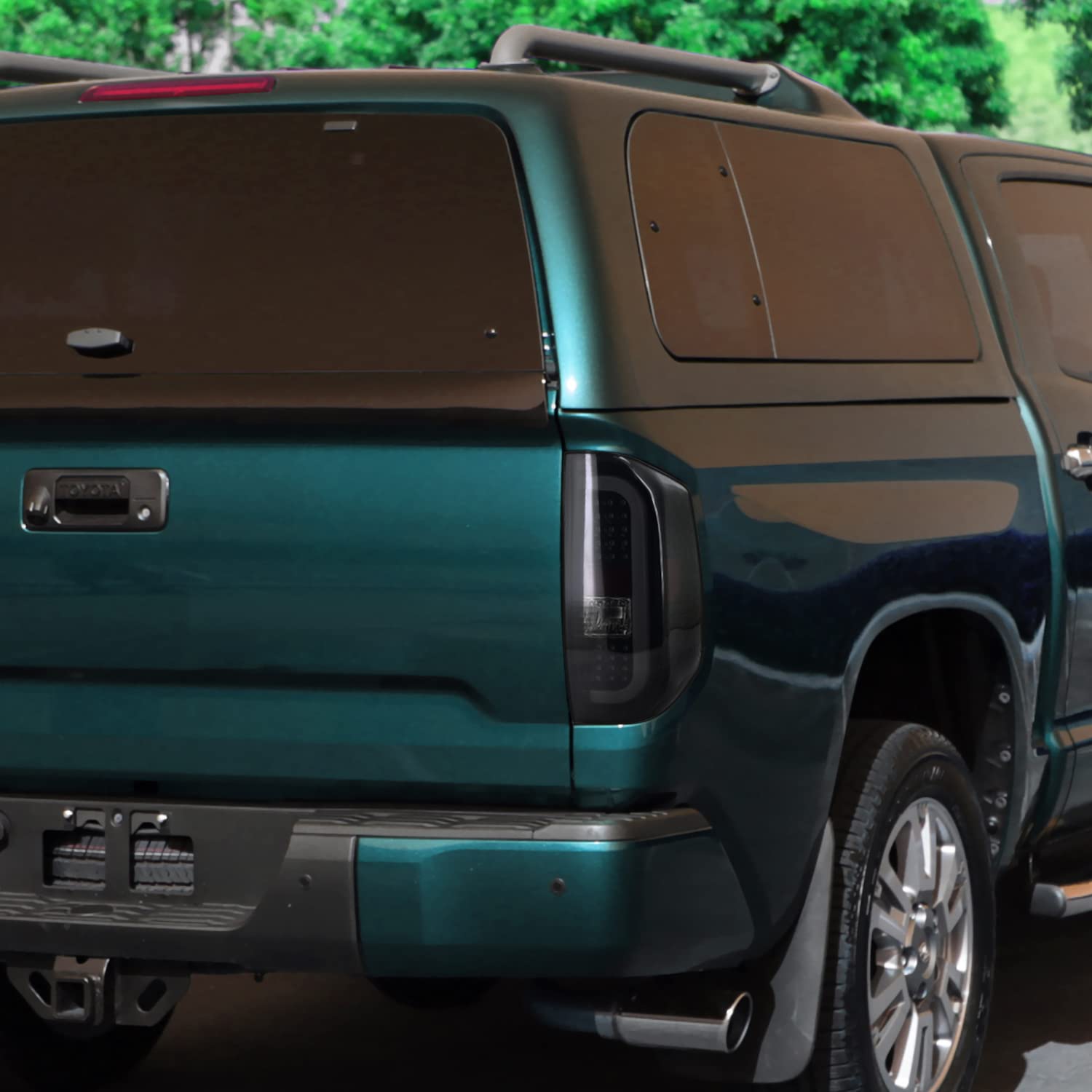 Spec-D Tuning Glossy Black Smoke LED Sequential Tail Lights for 2014-2021 Toyota Tundra - Left & Right Pair Assembly - Upgrade Your Truck's Style & Safety for Night Driving & Off-Road Adventures