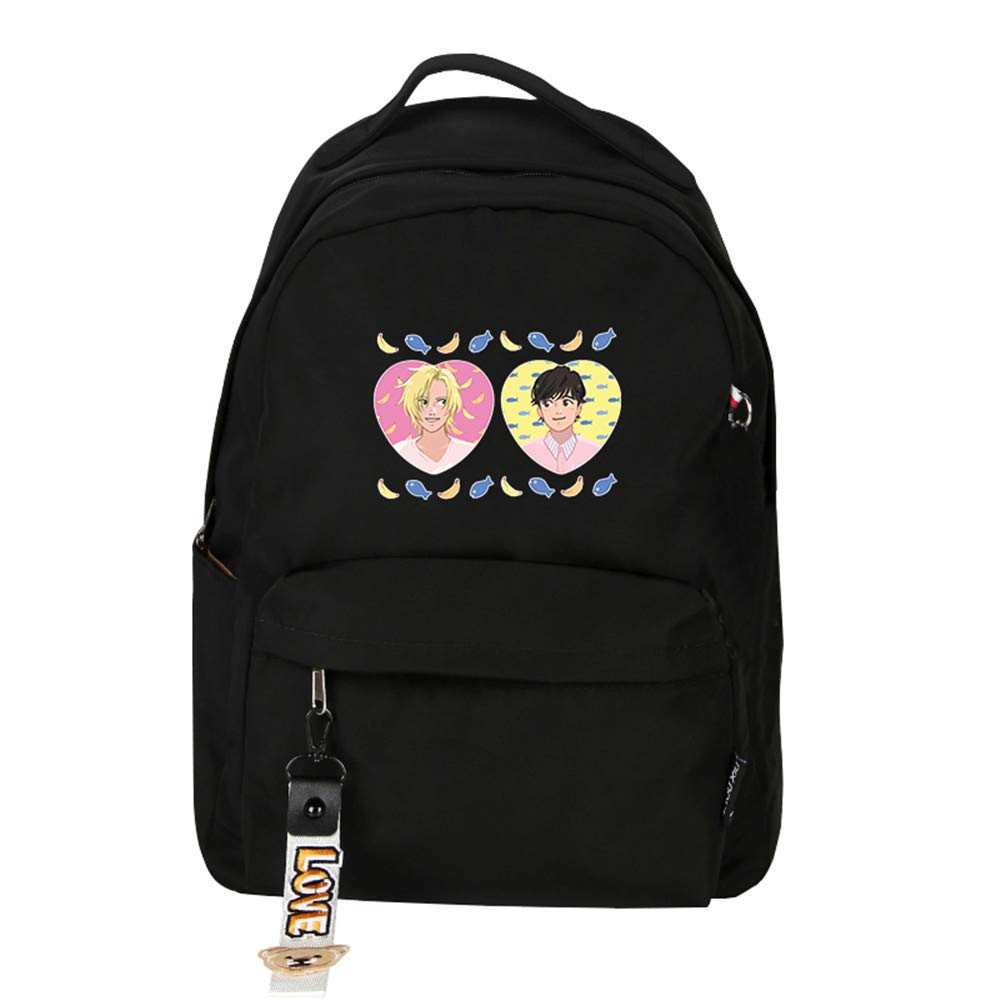 Banana Fish Small School Backpack - Ash Lynx Kawaii Anime Women's Bookbag, Pink Mini Travel Daypack for Girls | Perfect for School, College, Travel & Anime Conventions