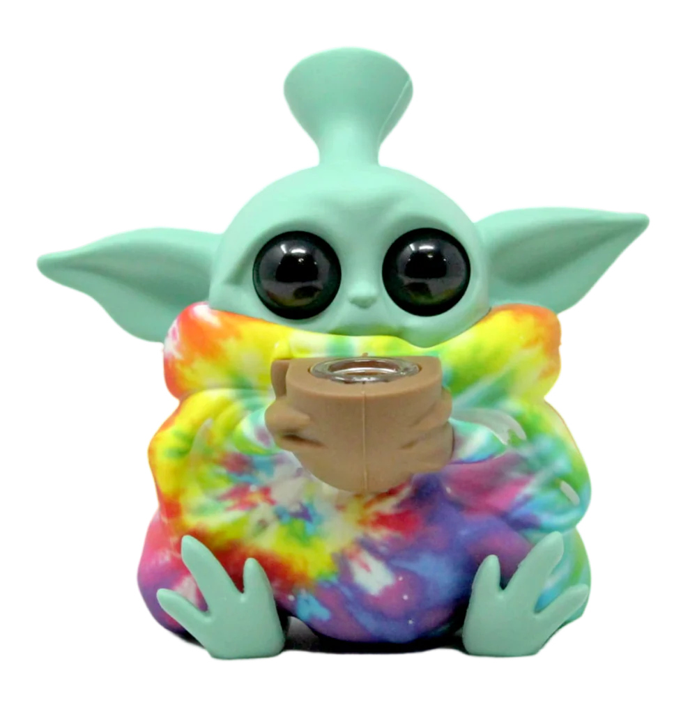 Star Wars Baby Yoda Themed Silicone Water Pipe - Durable & Leak-Proof for Smooth Smoking Experience | Perfect for Home Use, Parties & Gifts for Star Wars Fans