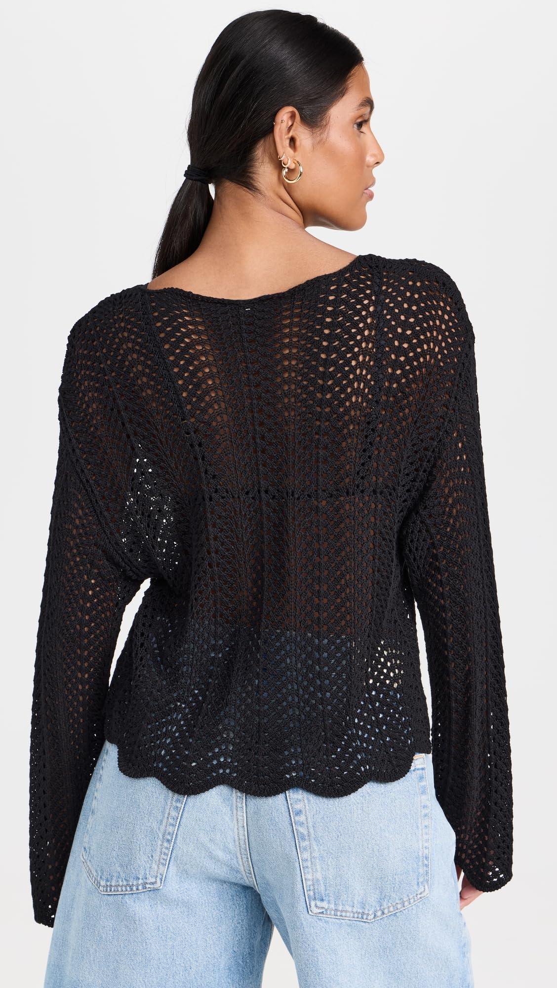 Z SUPPLY Women's Donovan Crochet Sweater - Soft Boho Knit Pullover for Fall & Winter - Perfect for Casual Outings, Coffee Dates, and Cozy Evenings