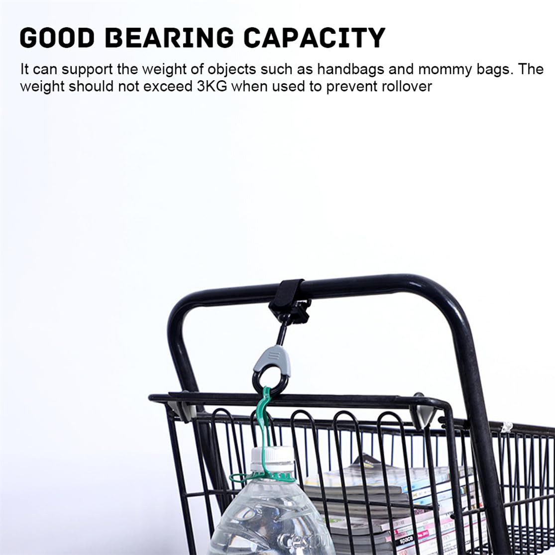 **Universal Stroller Hooks - 2 Pack Heavy Duty Baby Stroller Accessories for Diaper Bags, Shopping Bags & More | Durable Multipurpose Mommy Hooks for Everyday Use, Travel & Grocery Shopping**