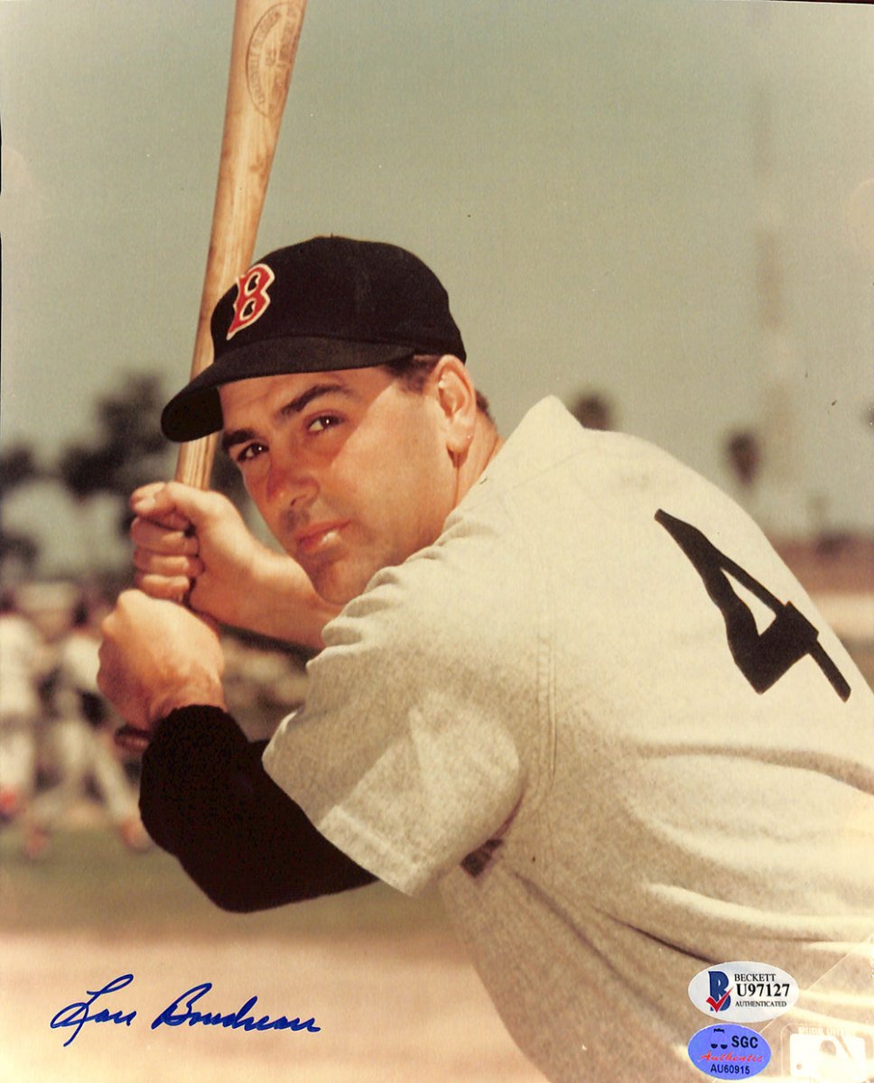 Lou Boudreau Autographed 8x10 Boston Red Sox Photo - Authentic Signed Baseball Memorabilia - Perfect for Sports Collectors and Red Sox Fans Display