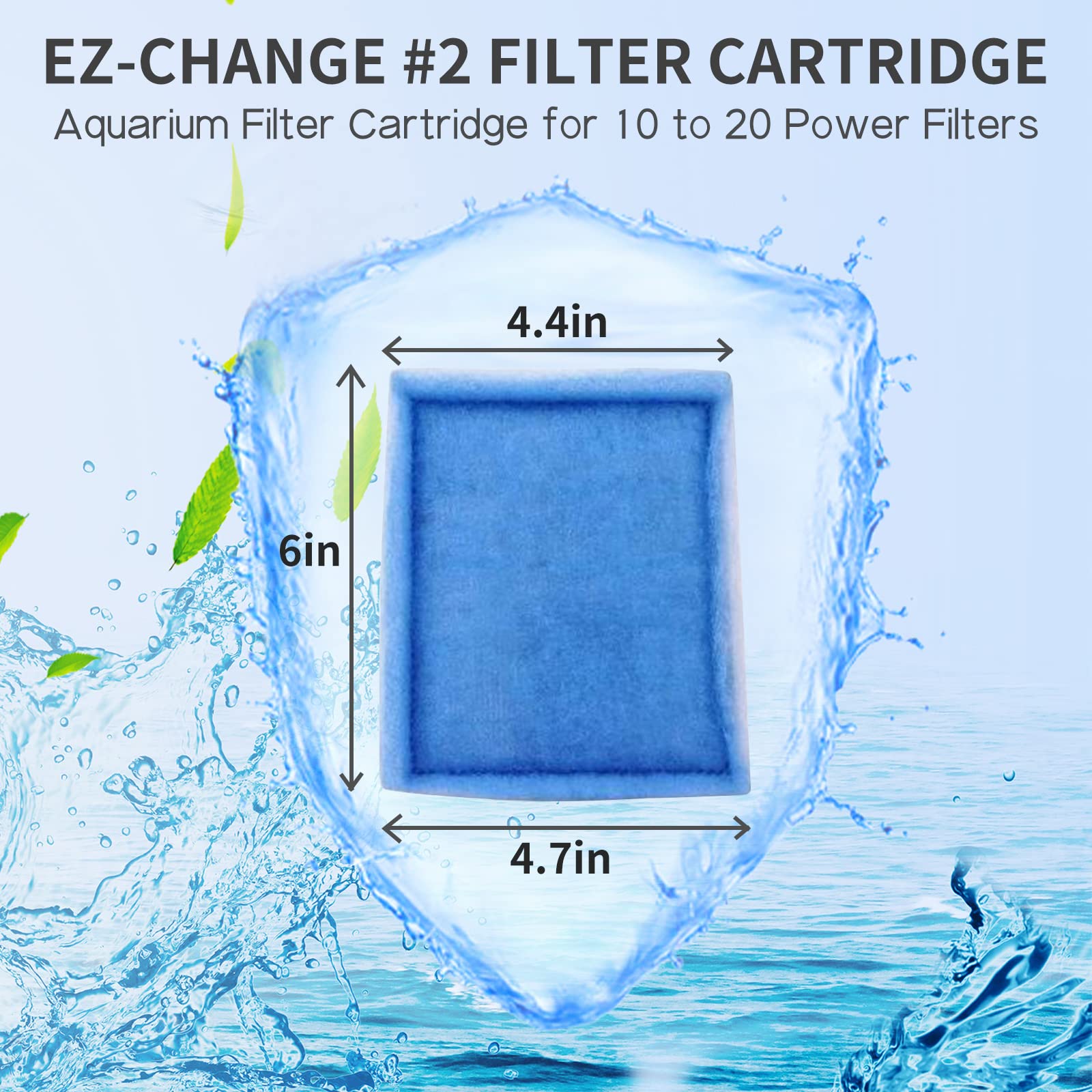 EZ-Change #2 Aquarium Filter Cartridge 10-20 Gallon - 4 Pack for Clean Water & Healthy Fish
