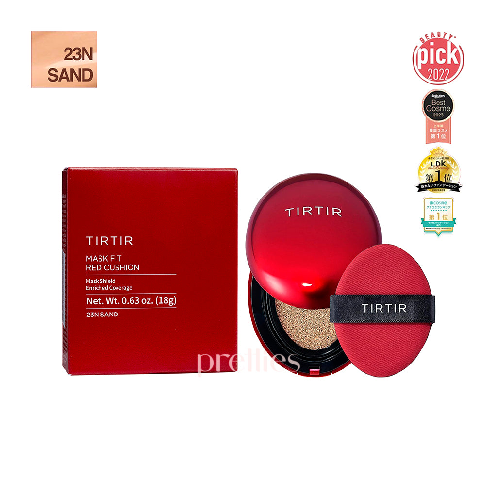 TIRTIR Mask Fit Red Cushion SPF40 PA++ Foundation - 18g/0.63oz, Shade 23N Sand | Hydrating, Long-Lasting Coverage for Daily Makeup & On-The-Go Touch Ups