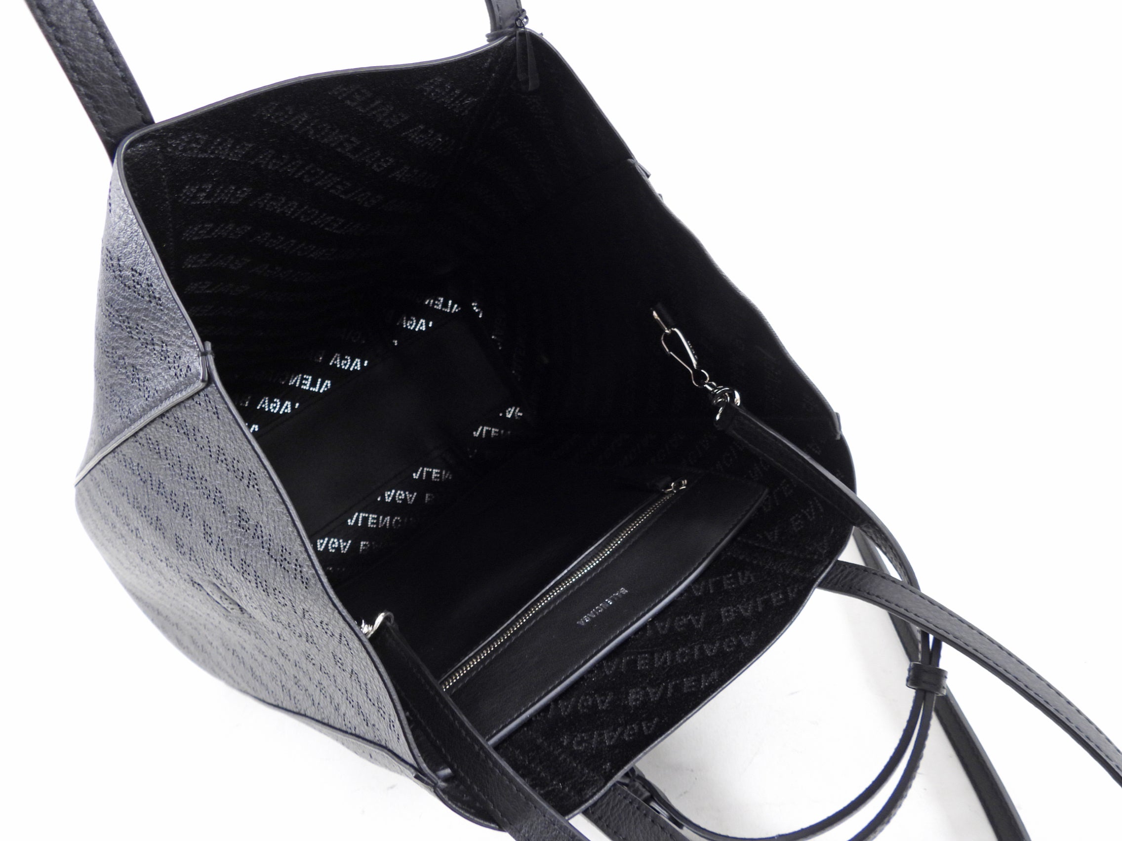 Balenciaga Black Smooth Leather Perforated Everyday XS Tote Bag for Women - Stylish Designer Handbag for Work, Travel & Casual Outings