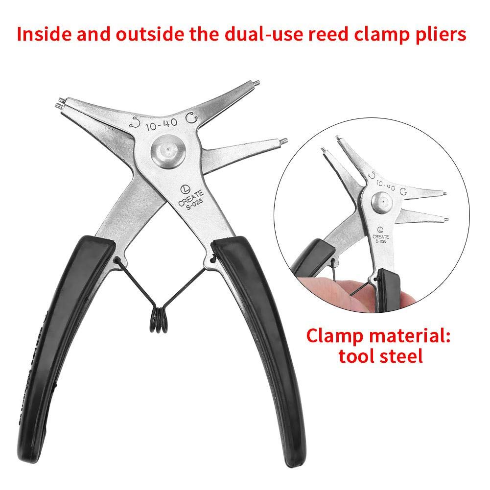 Dual-Purpose Snap Ring Pliers - 1pc Steel Circlip Pliers Tool for Internal & External Retaining Rings | Professional Repair & Assembly Tool for Automotive, Machinery, and DIY Projects