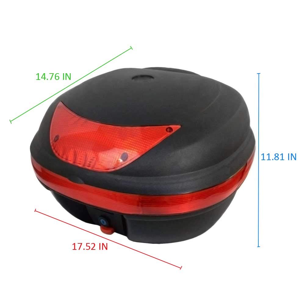 MMG 29L Motorcycle Scooter Top Box Tail Trunk - Waterproof Luggage Storage Box Fits 1 Helmet - Universal Mount for Scooters & Motorcycles - Perfect for Commuting, Travel & Daily Storage
